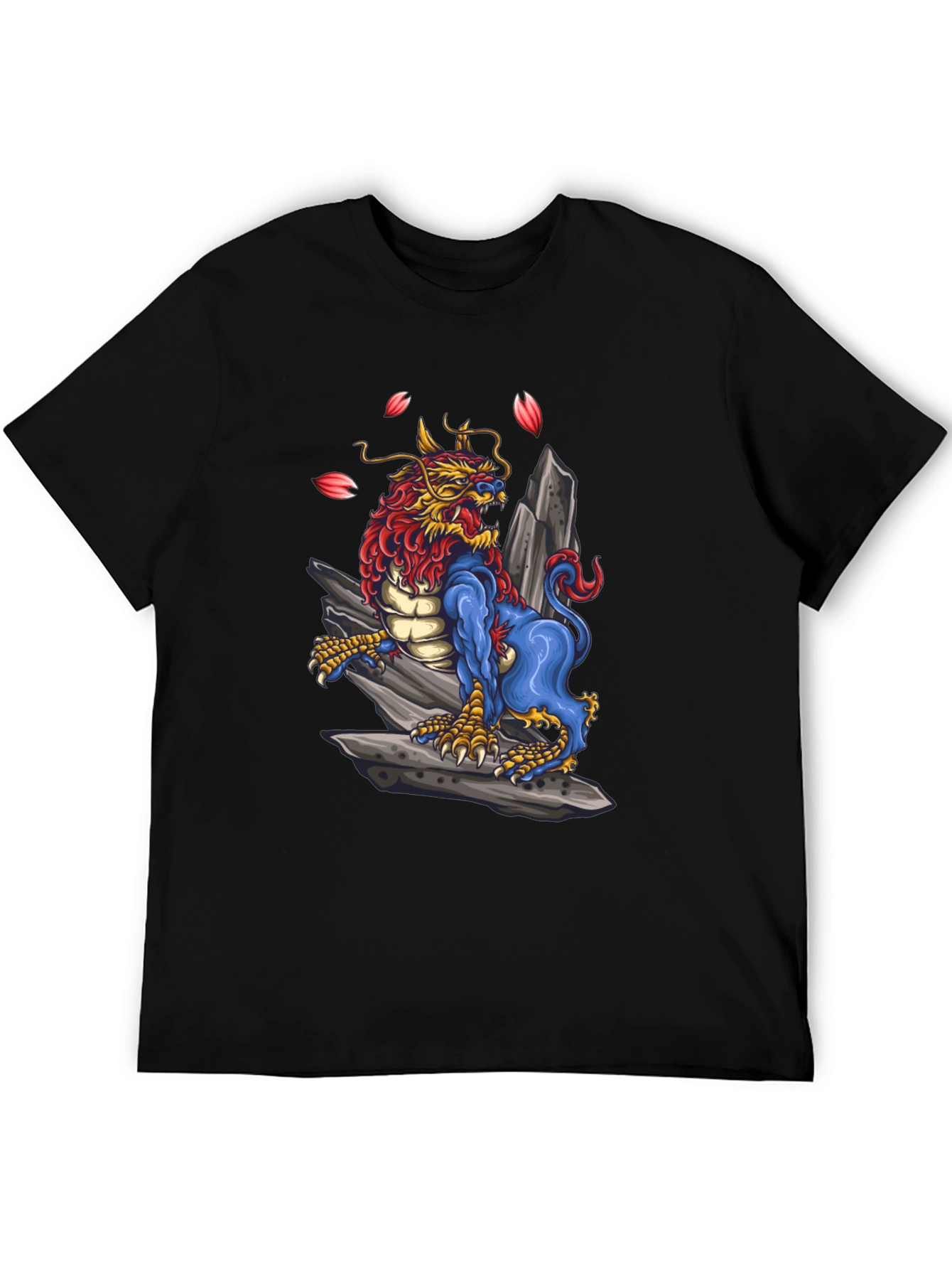 Black Dragon Foo Dog Graphic Tee - Unique Design view 5
