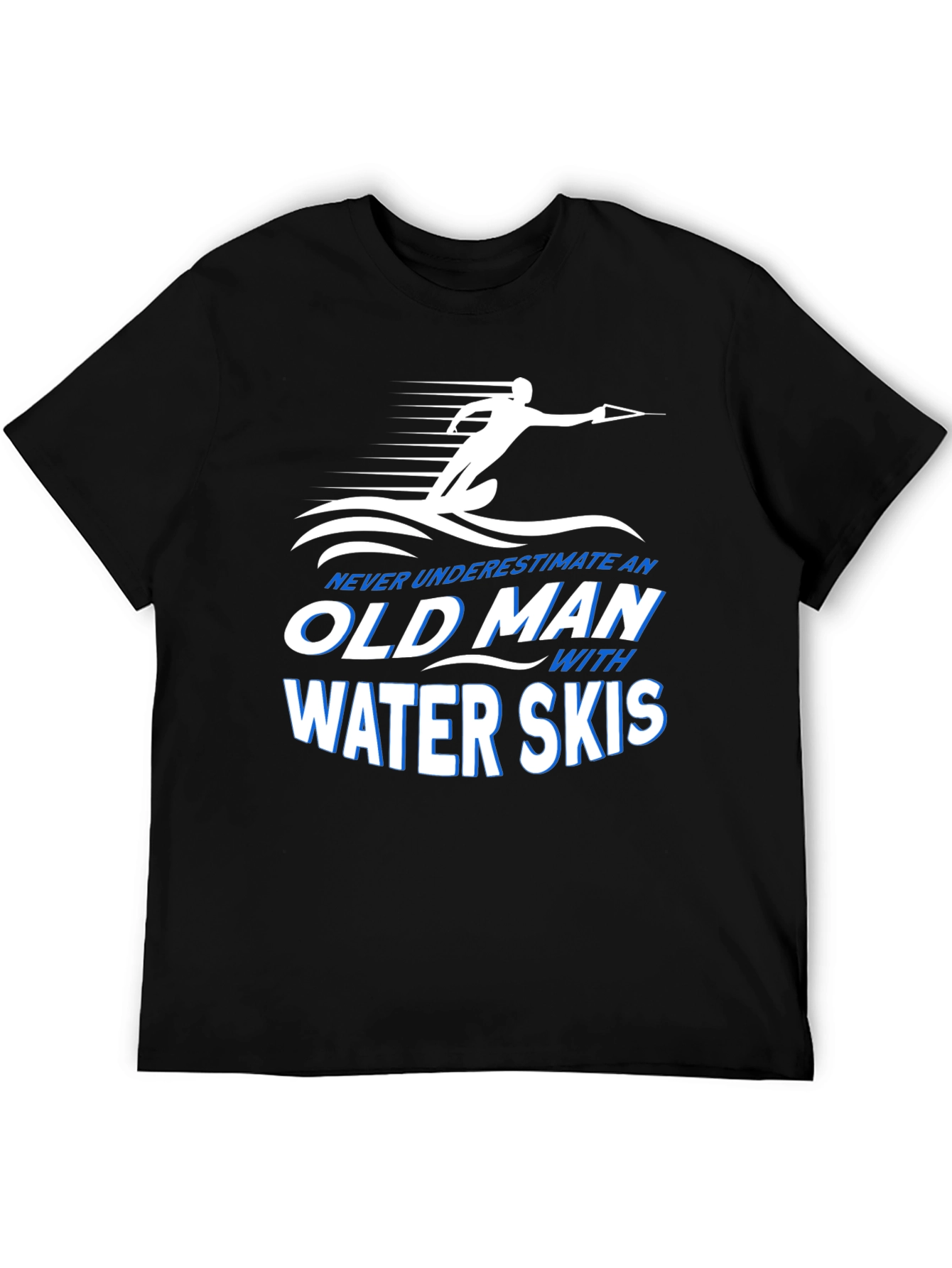 Black Old Man Water Skis Graphic T-Shirt view 5