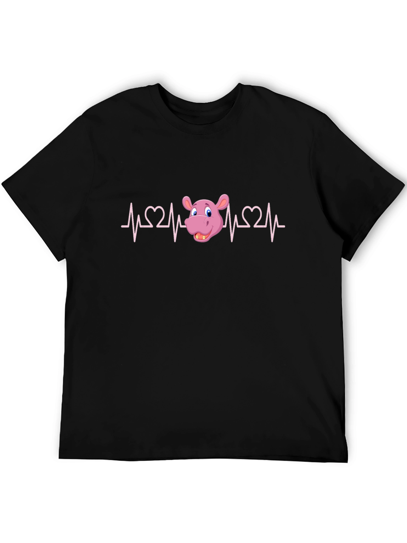Black Hippo Heartbeat T-Shirt view 5