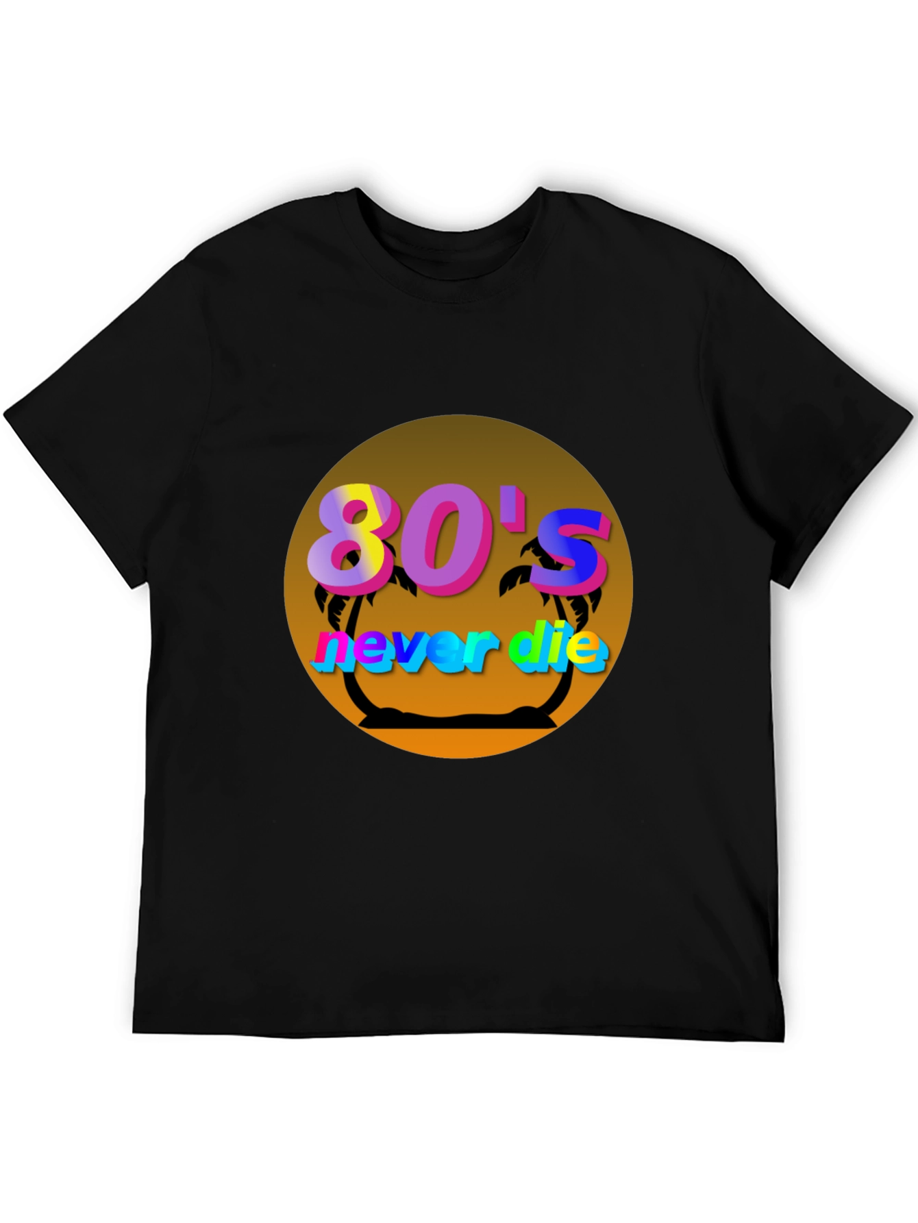 Black 80's Never Die Graphic Tee view 5