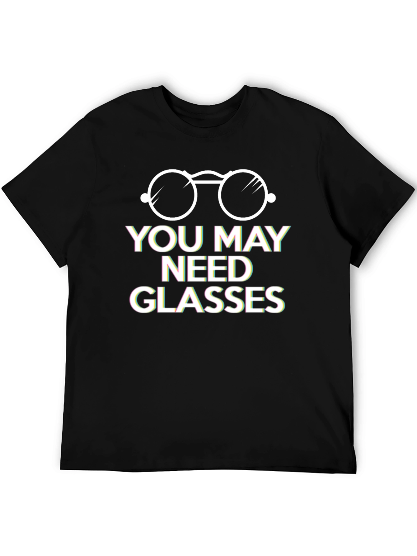 Black You May Need Glasses Graphic Tee view 5