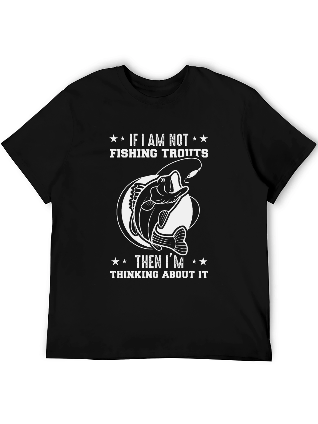 Black Fishing Trouts Graphic Tee - Black view 5
