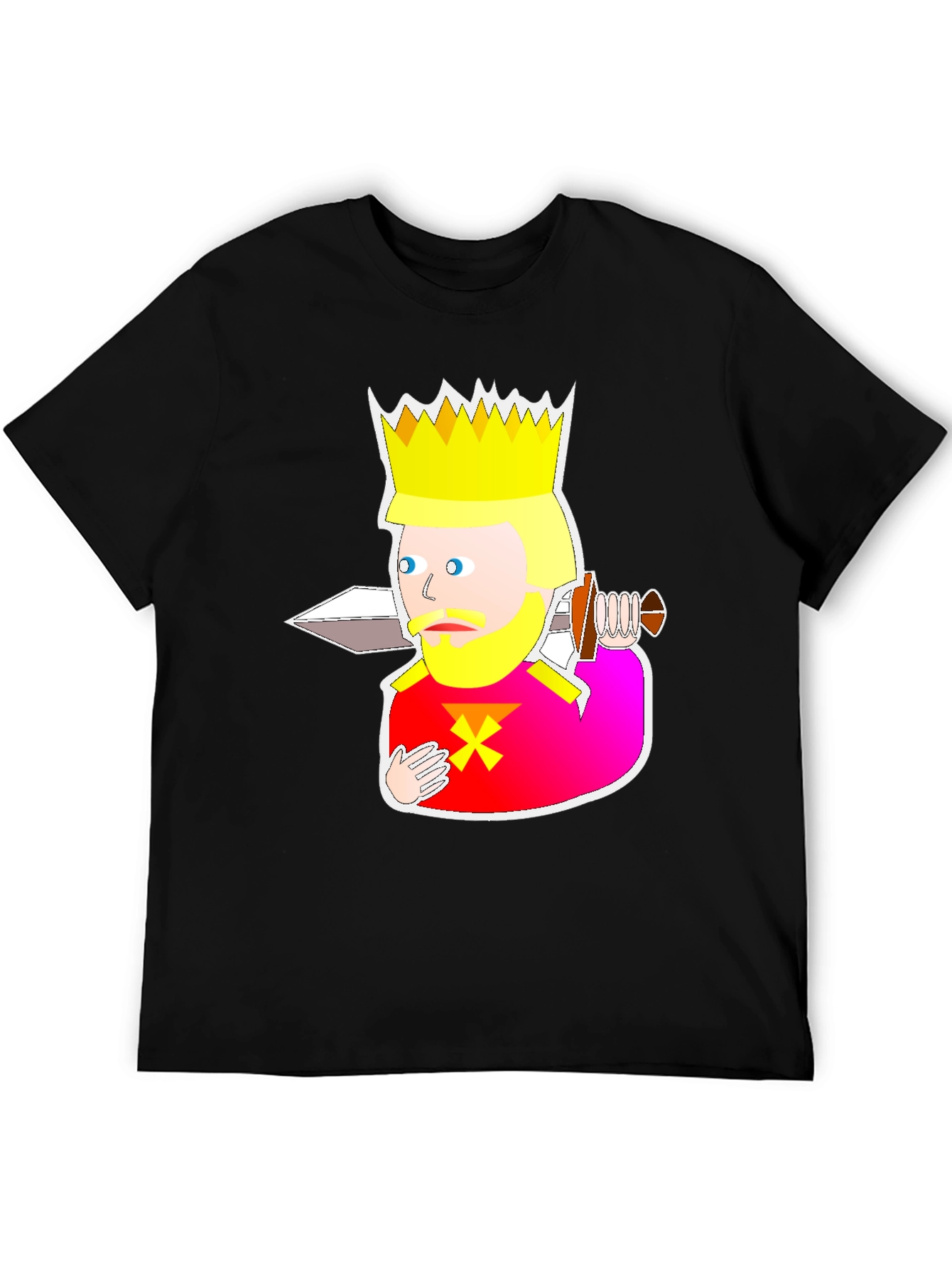 Black King Cartoon Graphic Tee - Black view 5