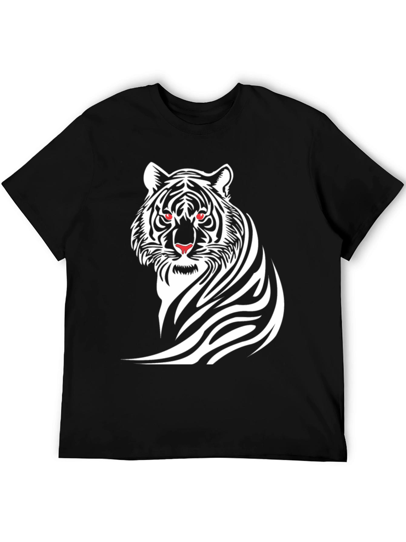 Black Bold Tiger Graphic Tee - Black Cotton T-Shirt view 5