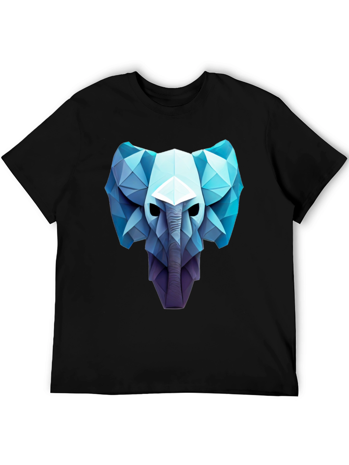 Black Geometric Elephant Graphic Tee - Modern Art Style view 5