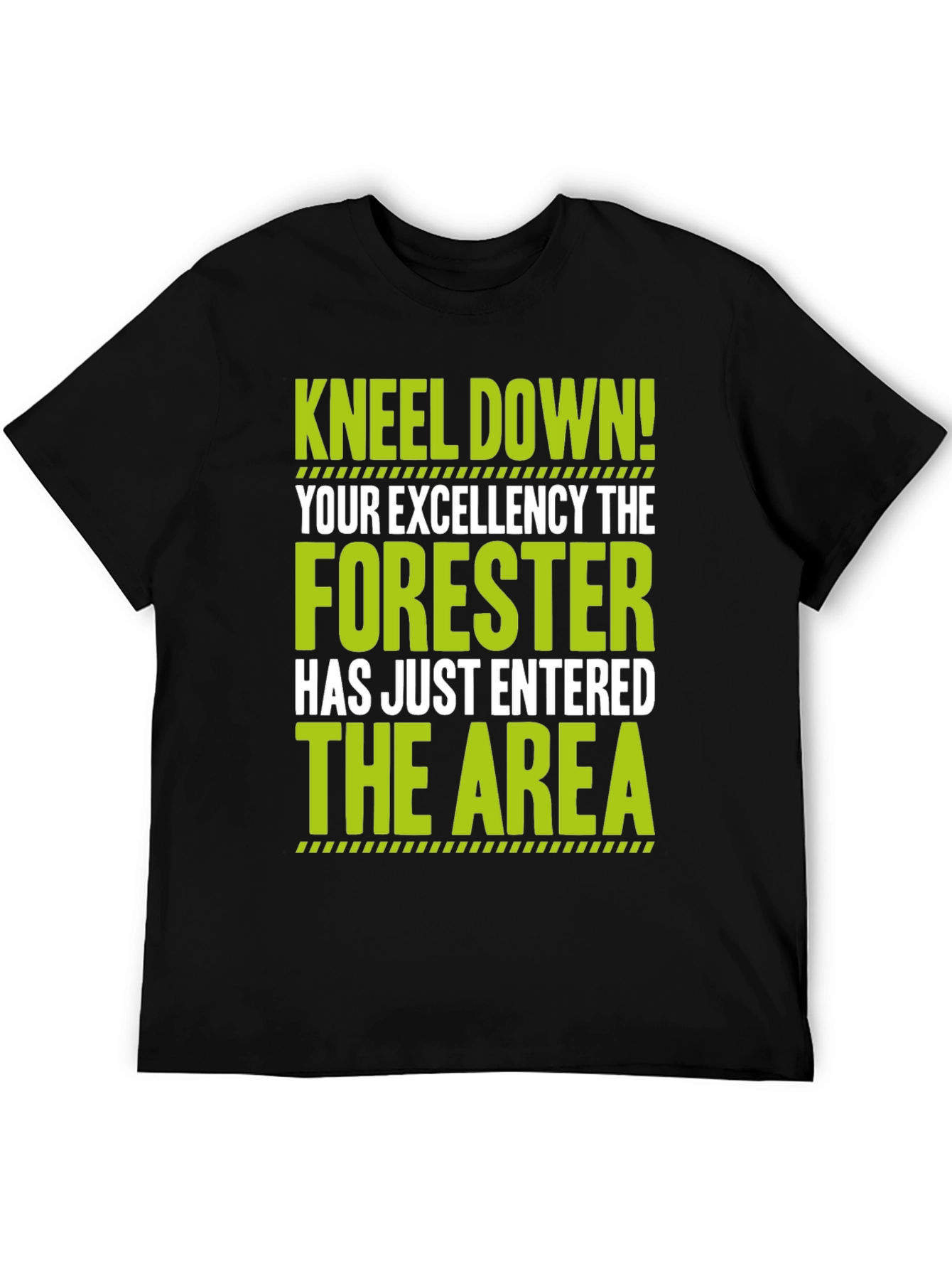 Black Forester T-Shirt - Kneel Down! Funny Forest Worker Tee view 5