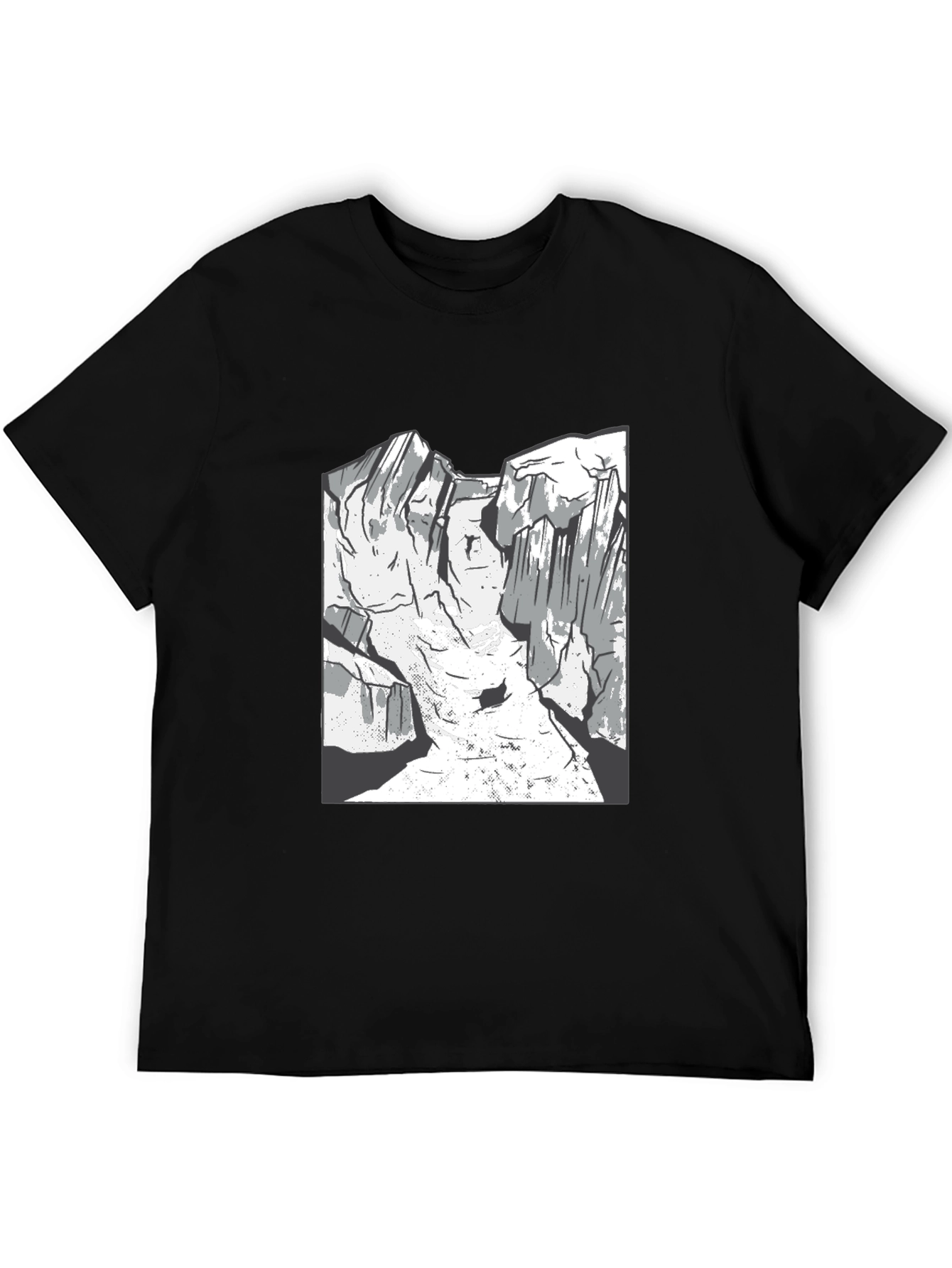 Black Mountain Graphic Tee - Black Cotton Casual Shirt view 5