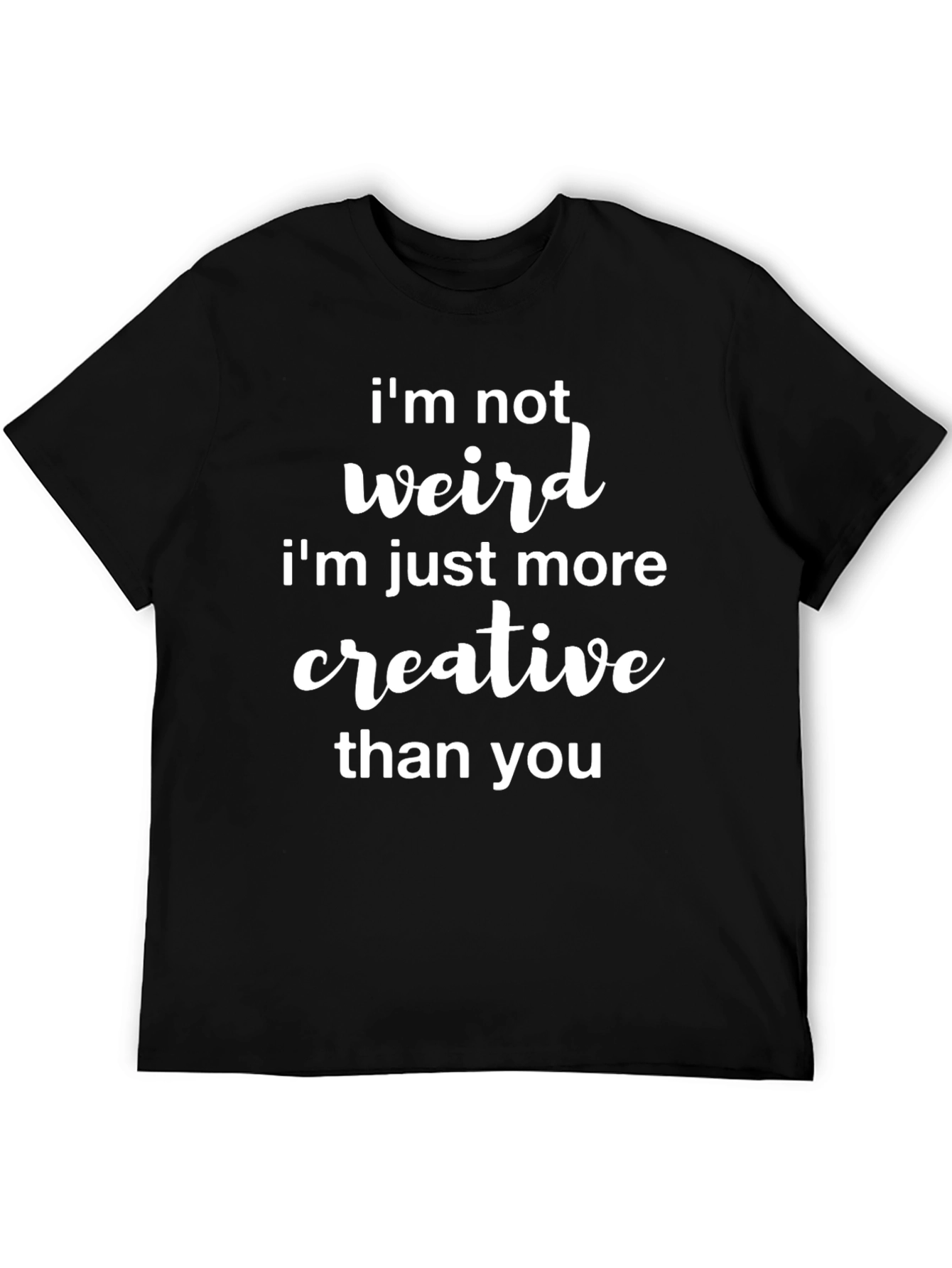 Black Funny "I'm Not Weird" Graphic Tee view 5