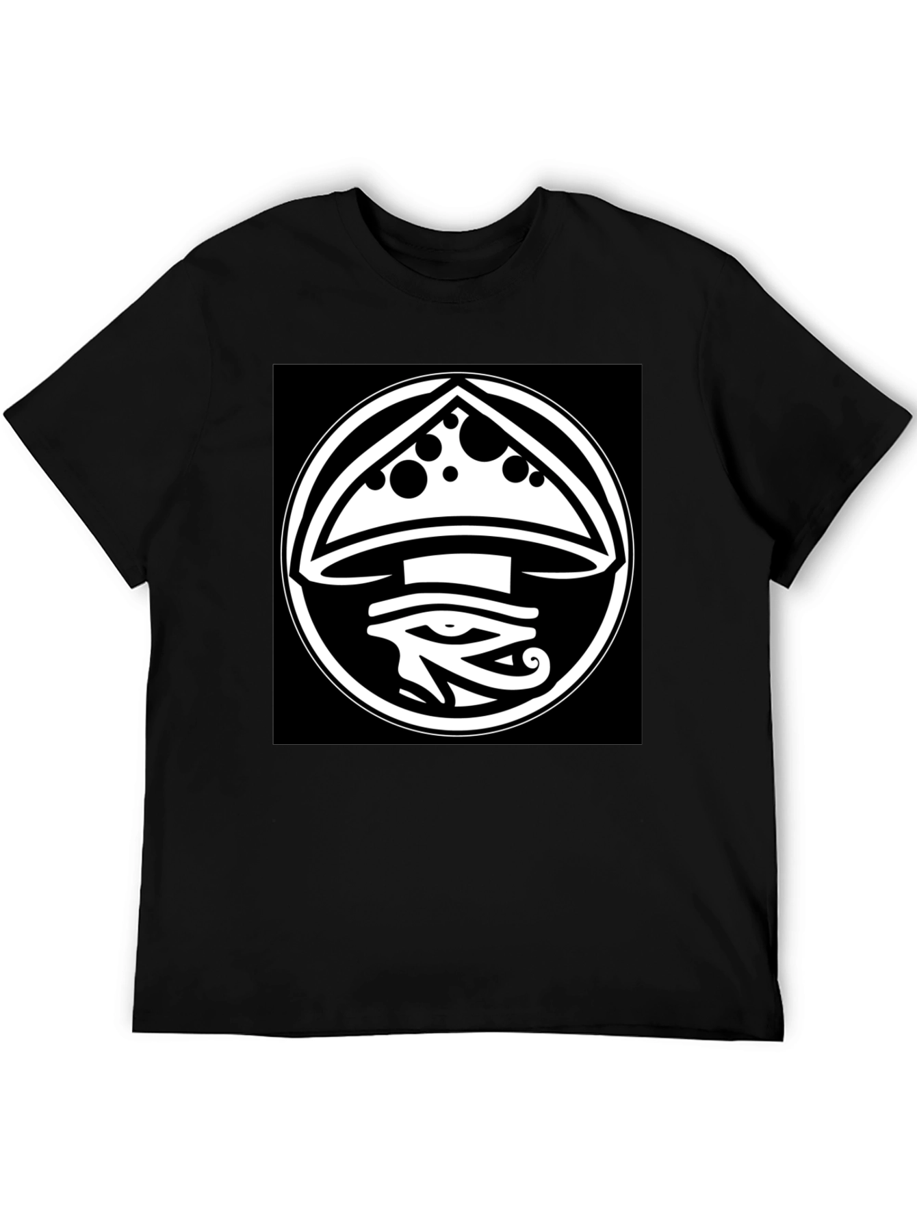 Black Mushroom Eye Graphic Tee - Unique Design view 5