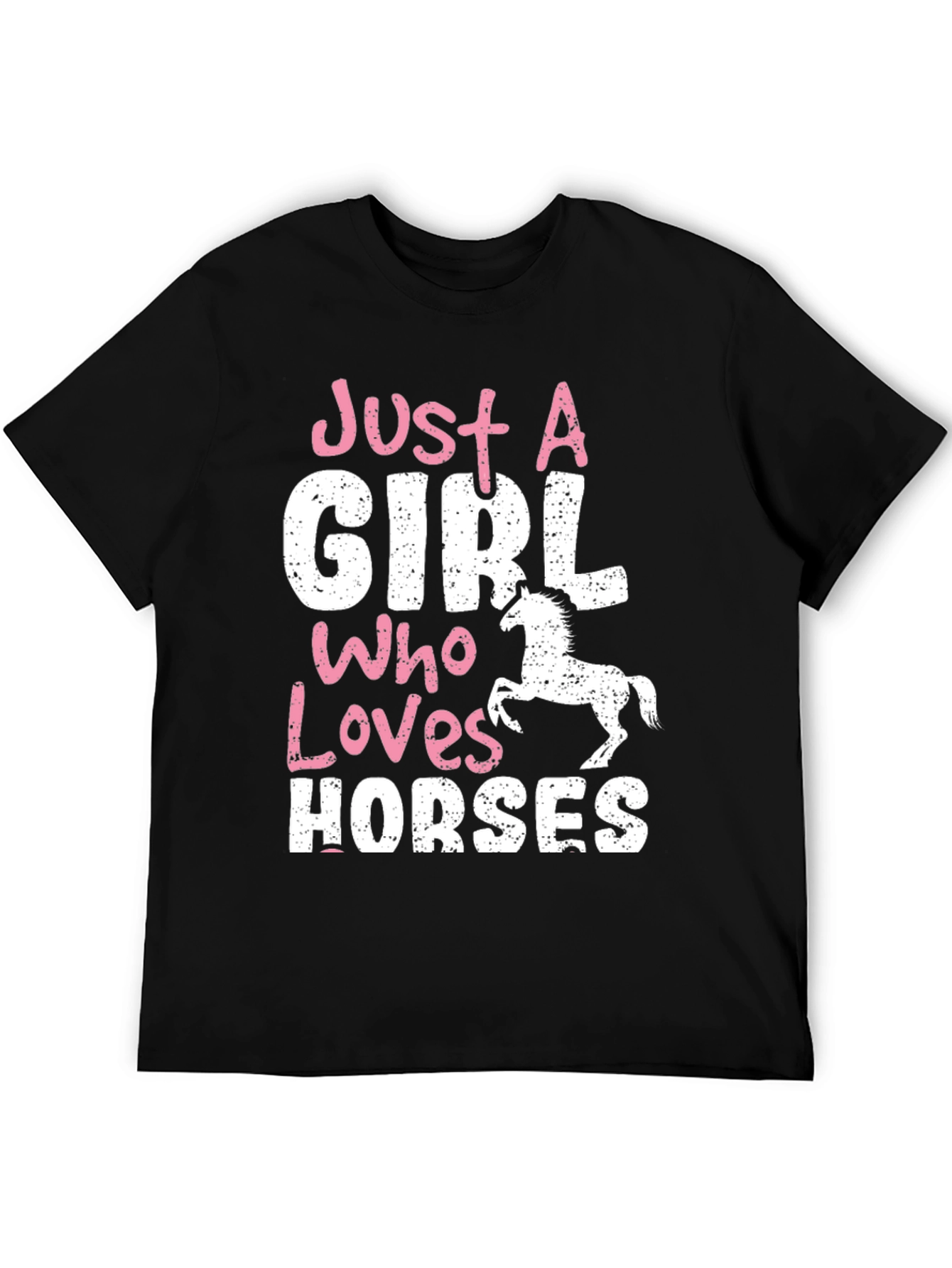 Black Just A Girl Who Loves Horses T-Shirt view 5