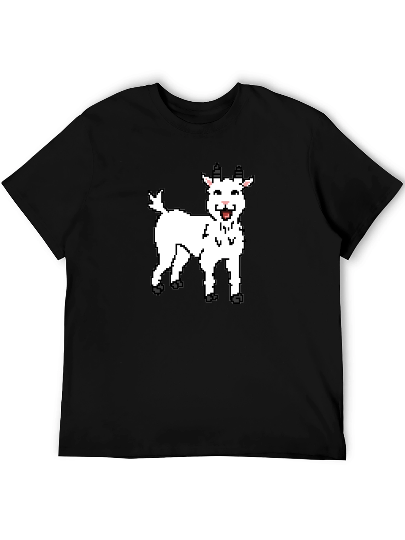 Black Pixel Goat Graphic T-Shirt - Black view 5