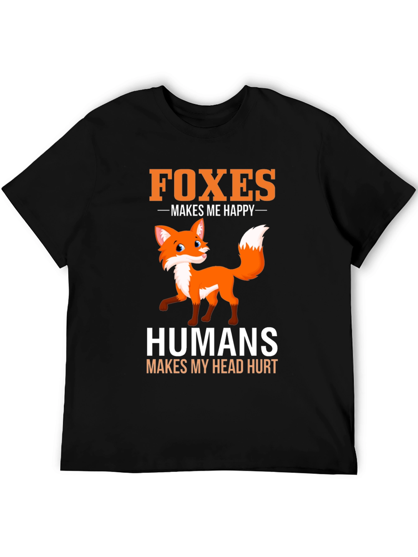 Black Foxes Make Me Happy T-Shirt - Funny Animal Lover Tee view 5