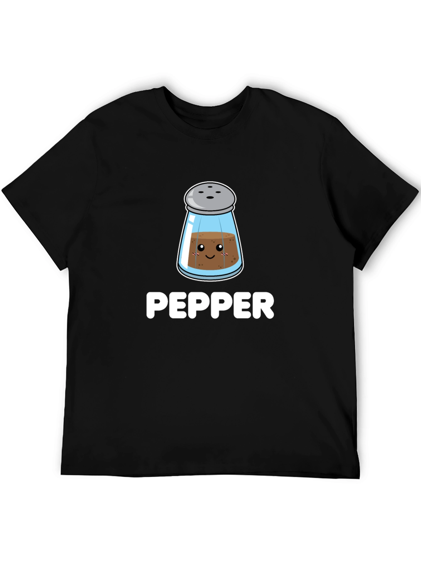 Black Cute Pepper Shaker Graphic Tee - Black view 5