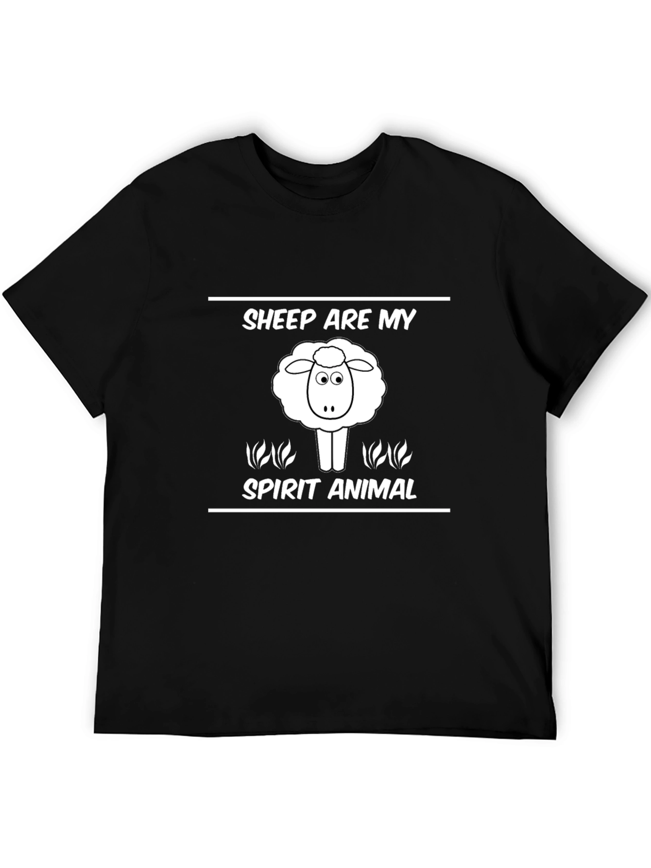 Black Sheep Spirit Animal T-Shirt - Men's Black Graphic Tee view 5