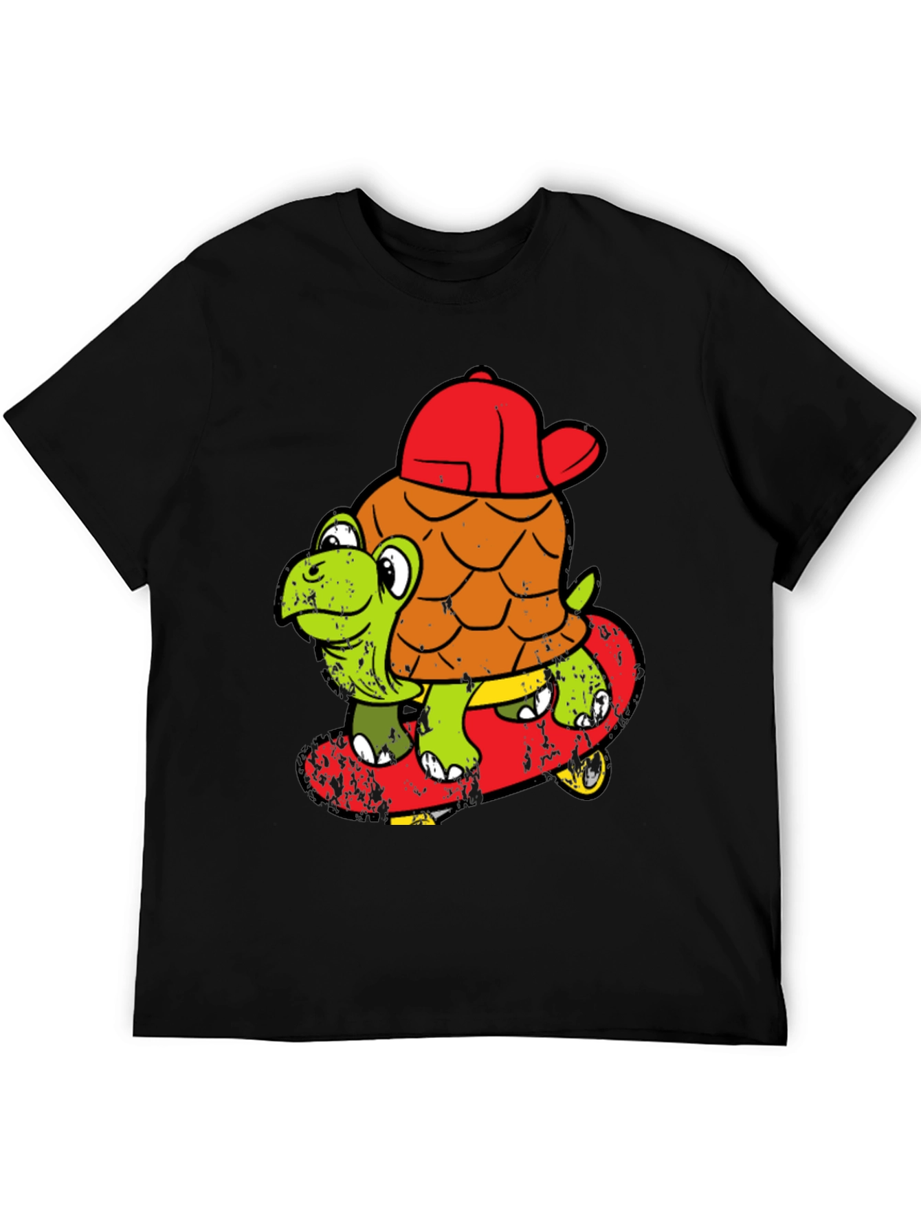 Black Turtle Skateboarder T-Shirt - Cool Cartoon Tee view 5