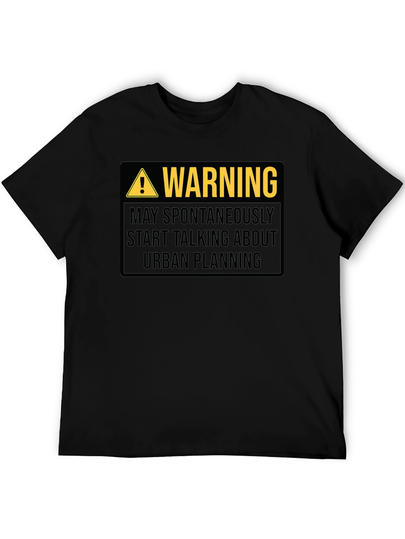 Black Warning Urban Planning T-Shirt Funny Gift view 5