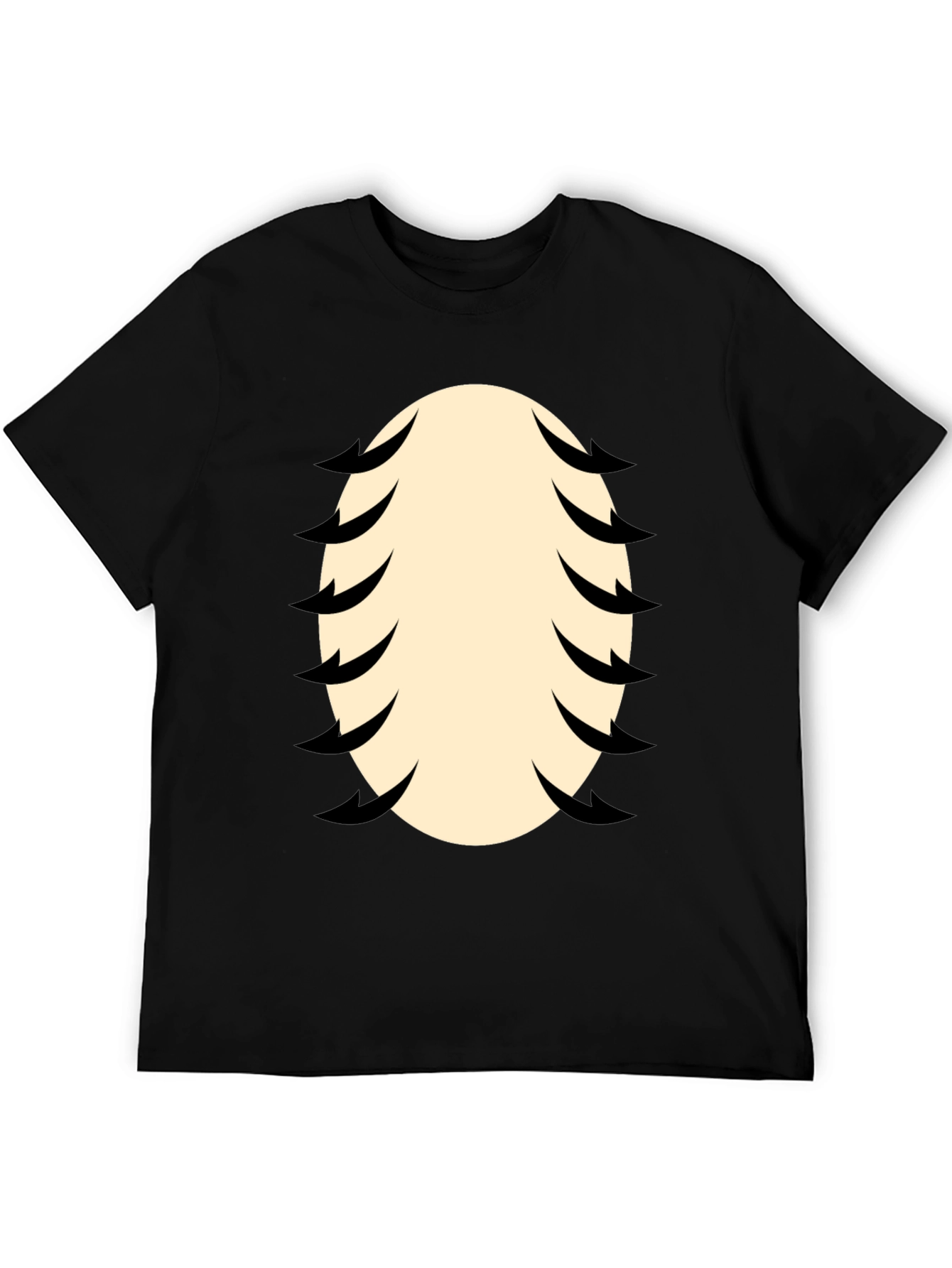 Black Funny Baseball Stitching Costume Black T-Shirt view 5