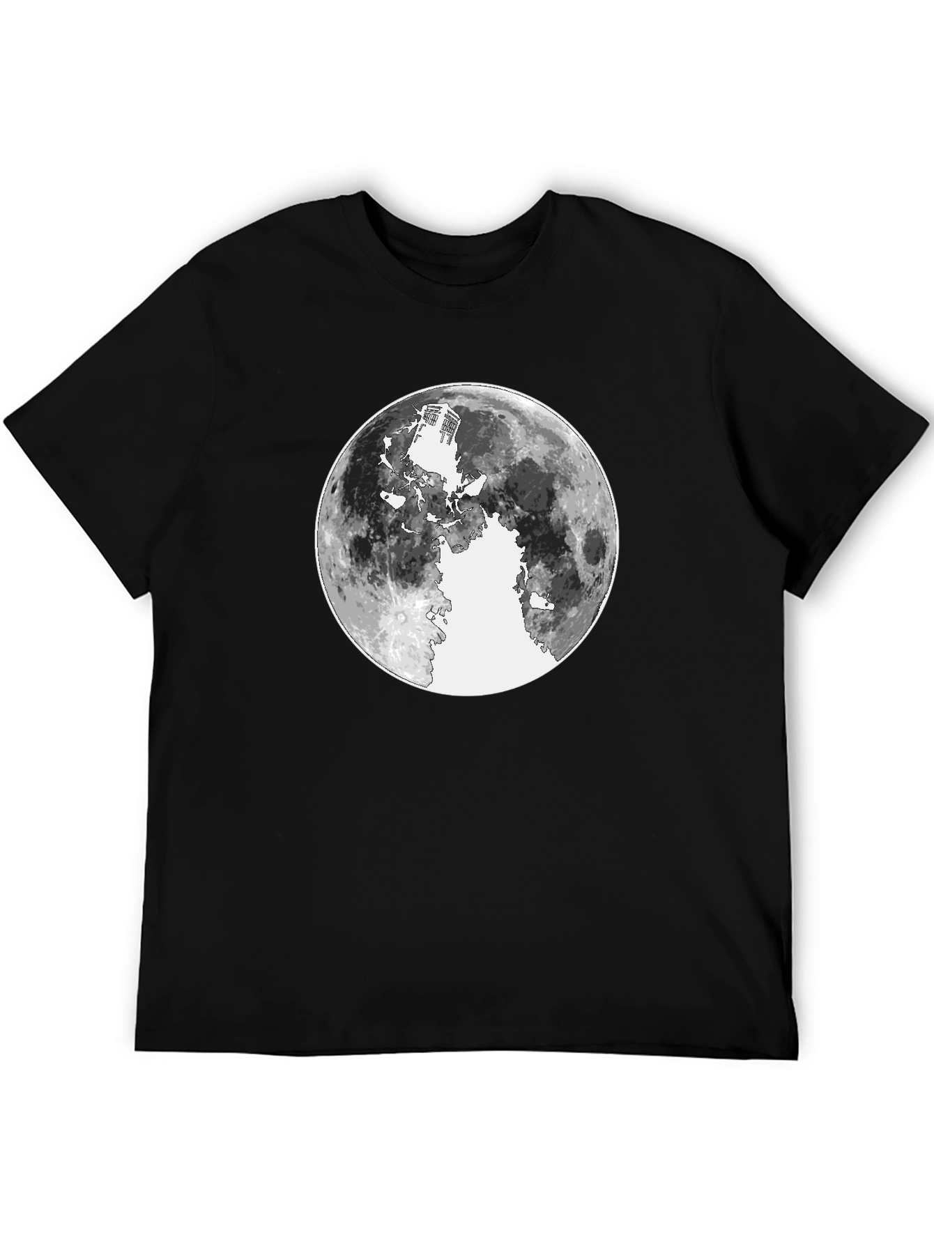 Black Lunar Silhouette Graphic Tee - Black Cotton view 5