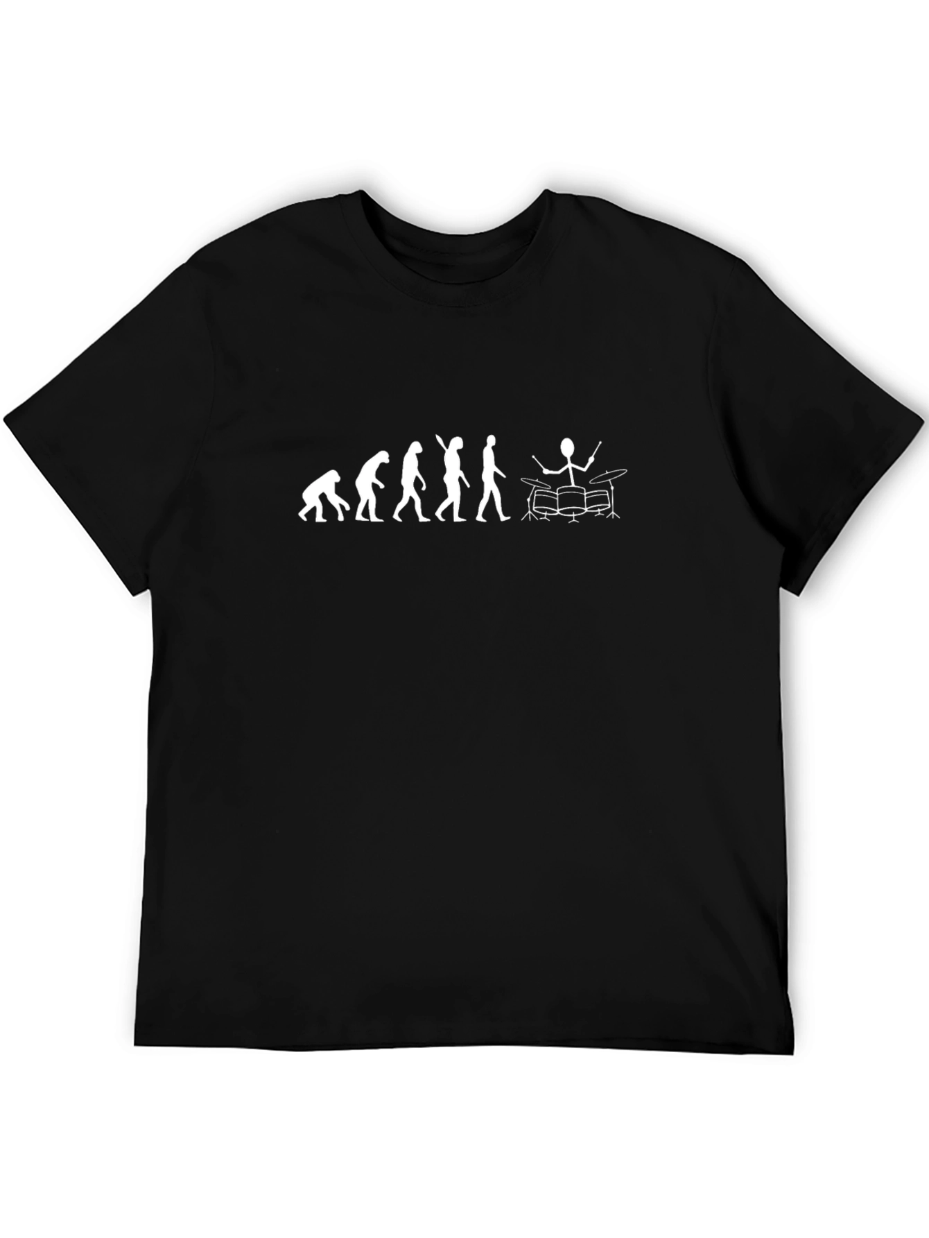 Black Evolution of Drumming T-Shirt - Black Cotton Tee view 5