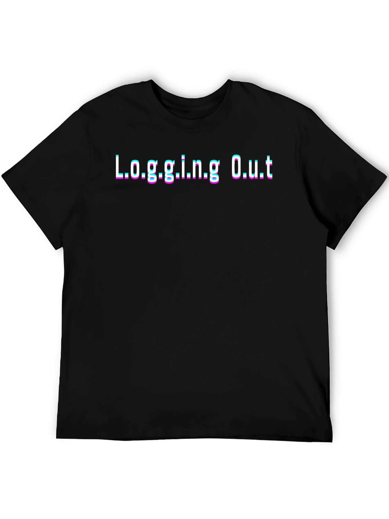 Black Logging Out T-Shirt - Black Novelty Graphic Tee view 5