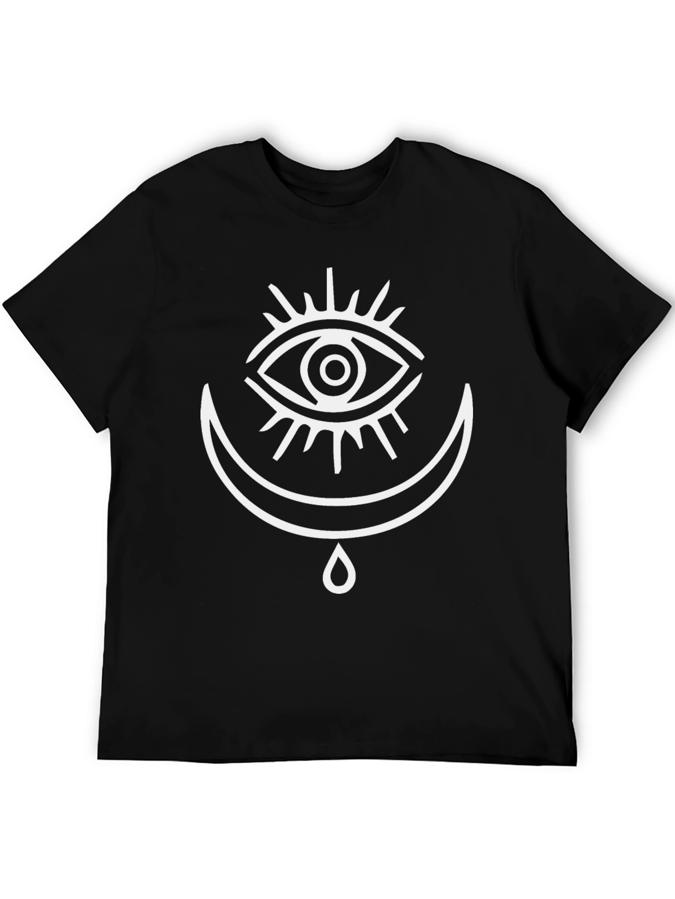 Black Mystic Eye & Crescent Moon Graphic Tee - Black view 5