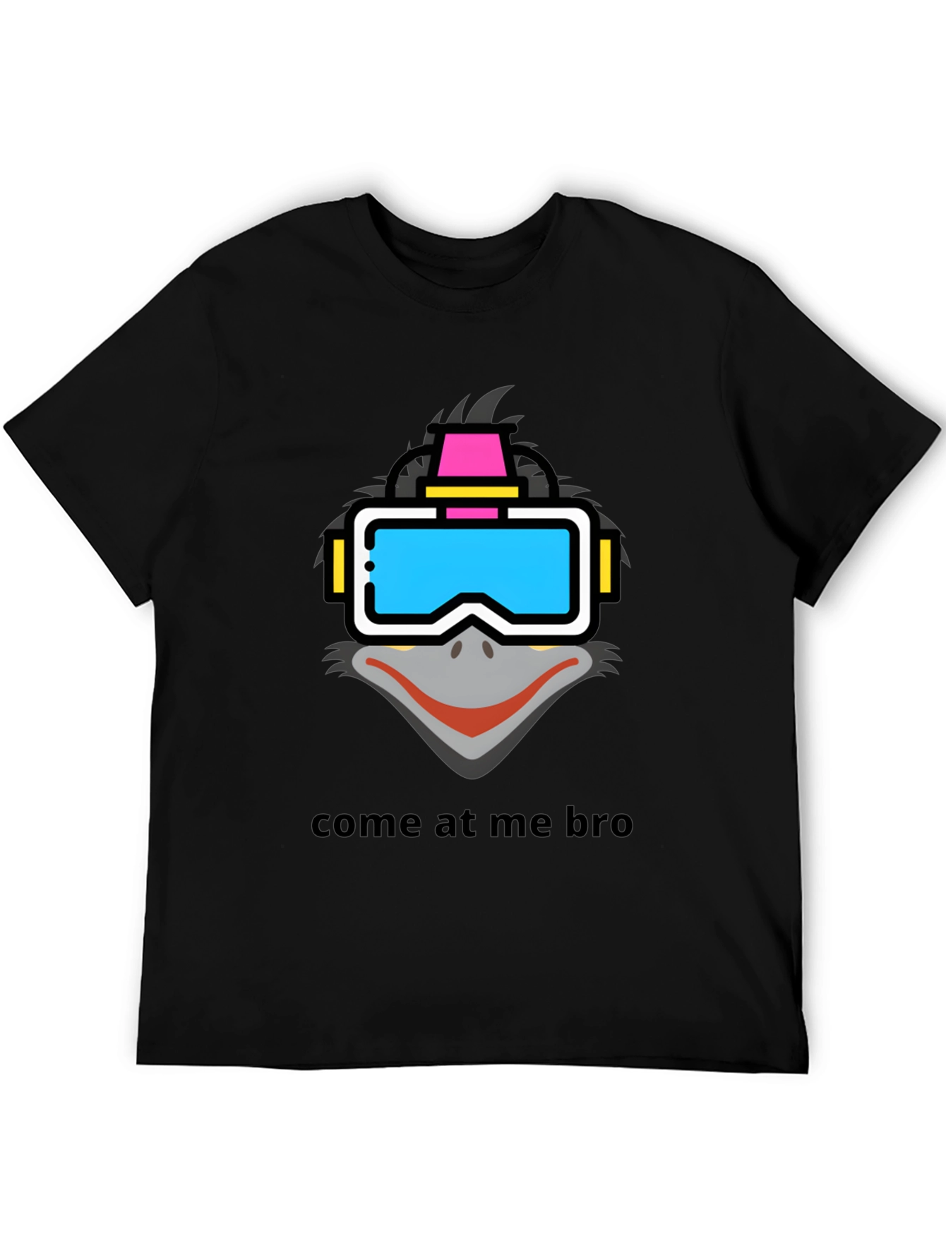 Black Emu VR Headset Graphic T-Shirt view 5