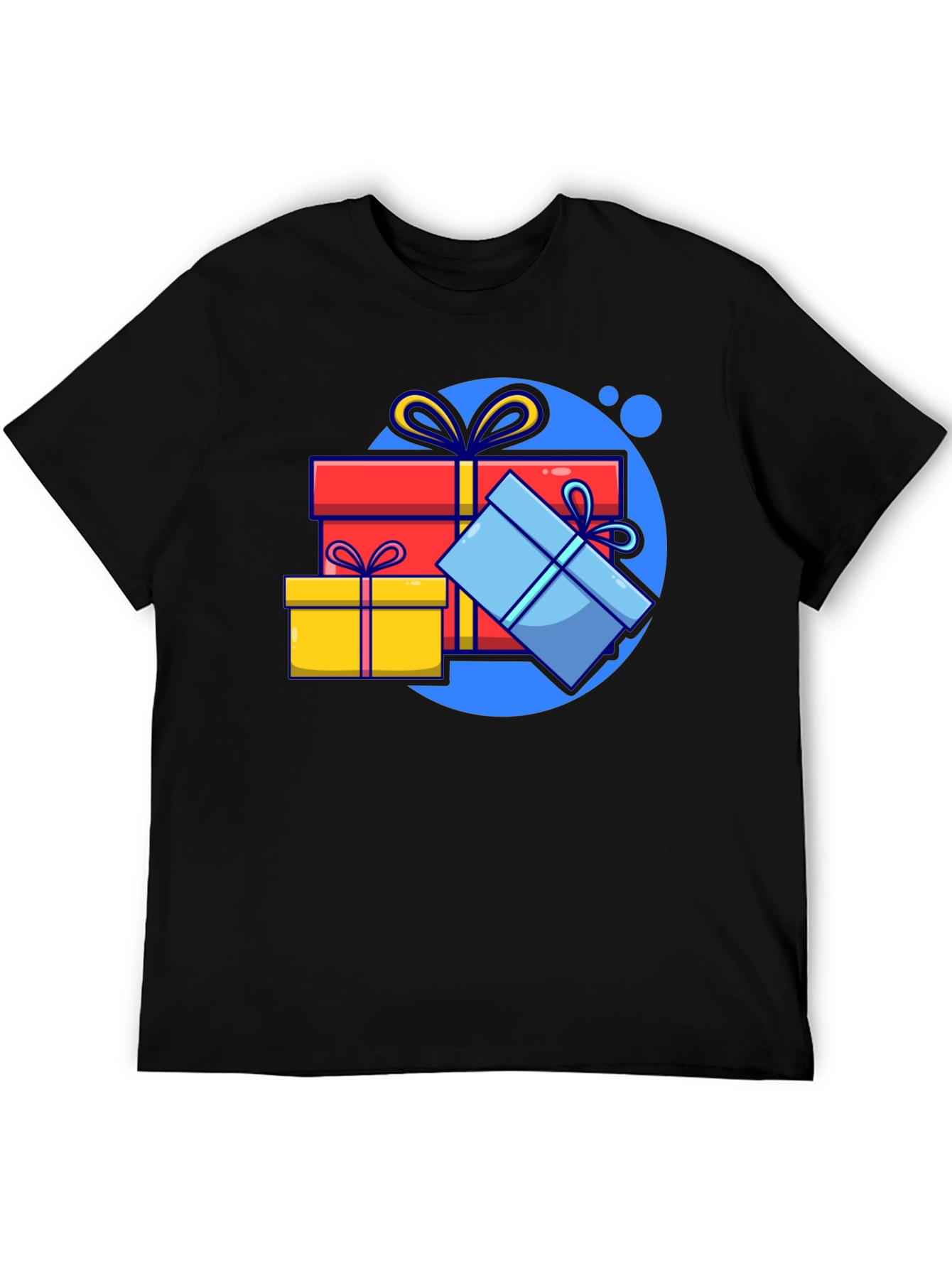 Black Festive Gift T-Shirt - Black Holiday Tee view 5