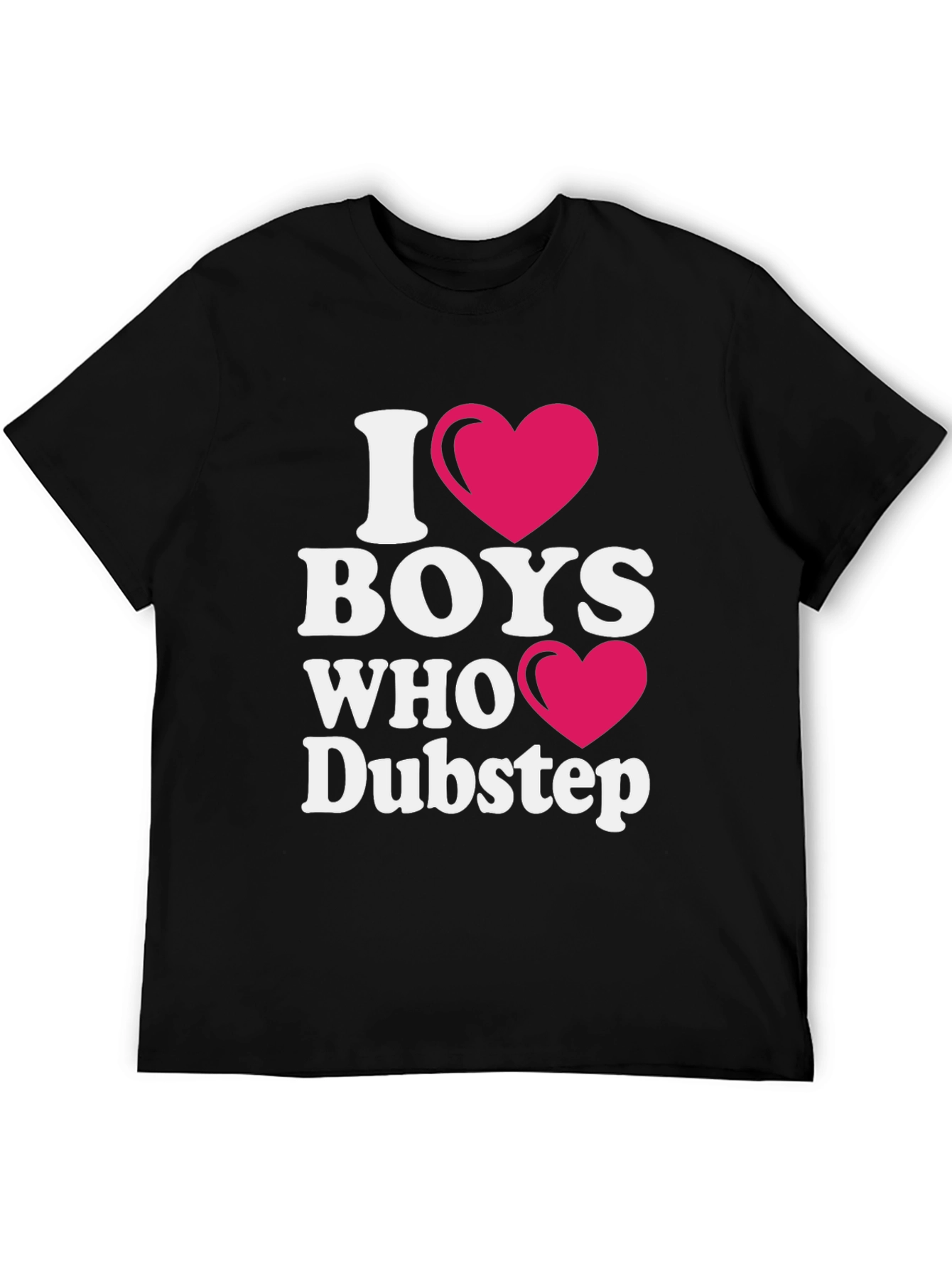 Black I Heart Boys Who Dubstep Black T-Shirt view 5