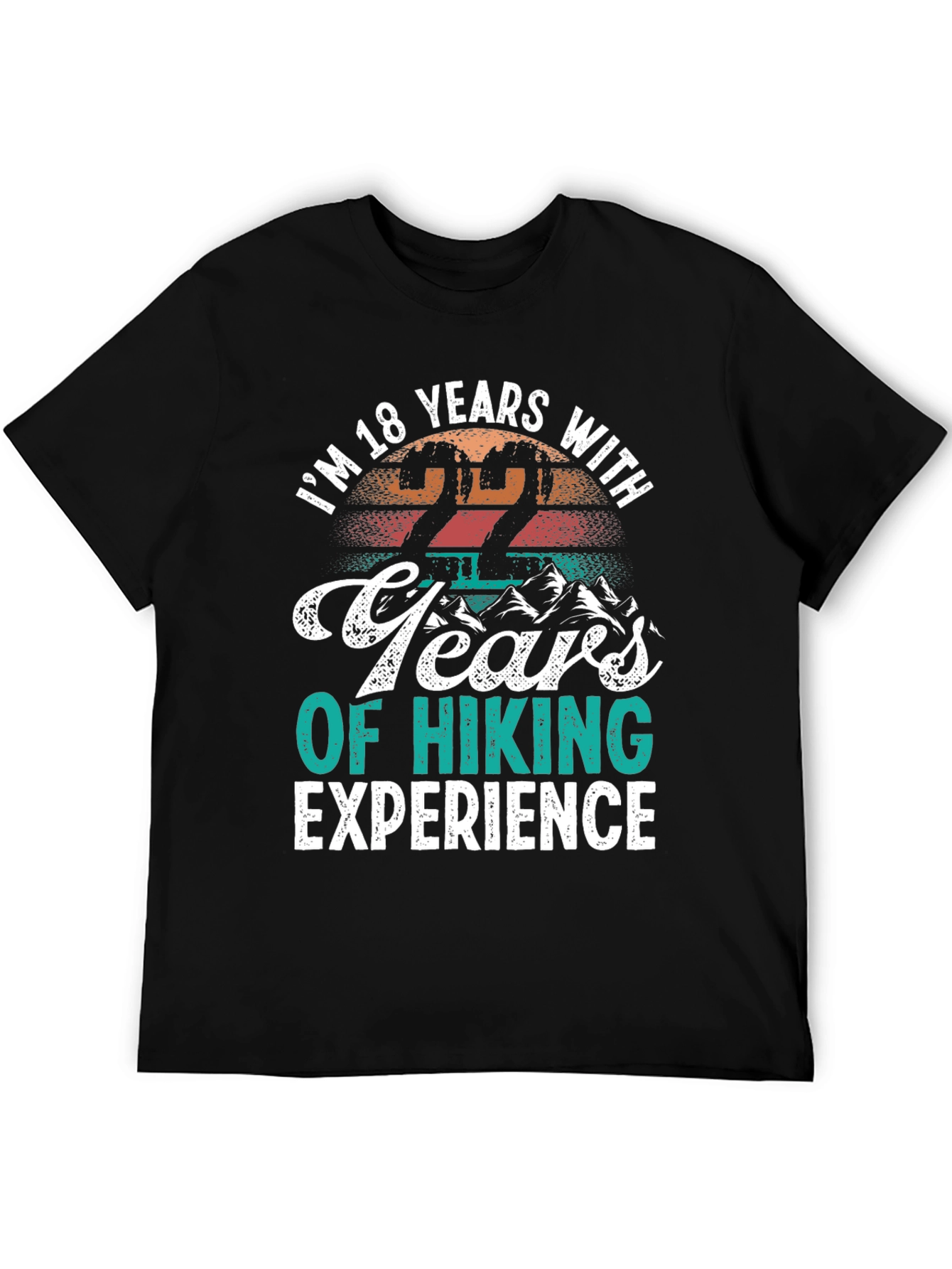 Black Funny Hiking T-Shirt - 22 Years Experience view 5