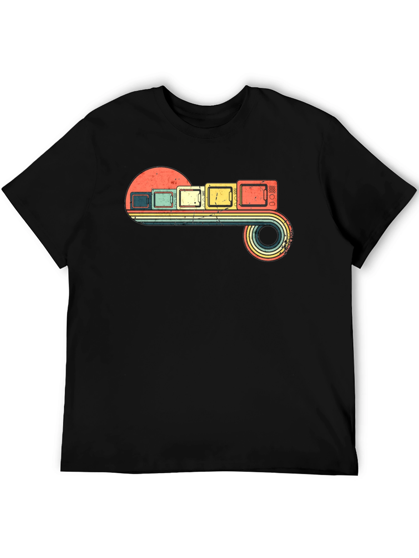 Black Retro Television Set T-Shirt view 5