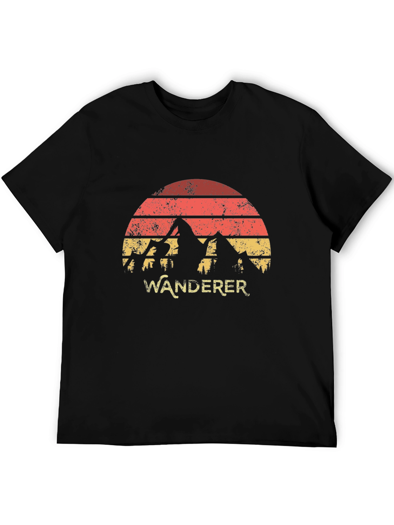 Black Wanderer Mountain Graphic Tee - Retro Style view 5