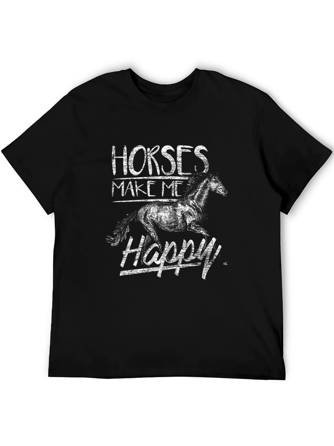 Black Horses Make Me Happy Graphic Tee view 5