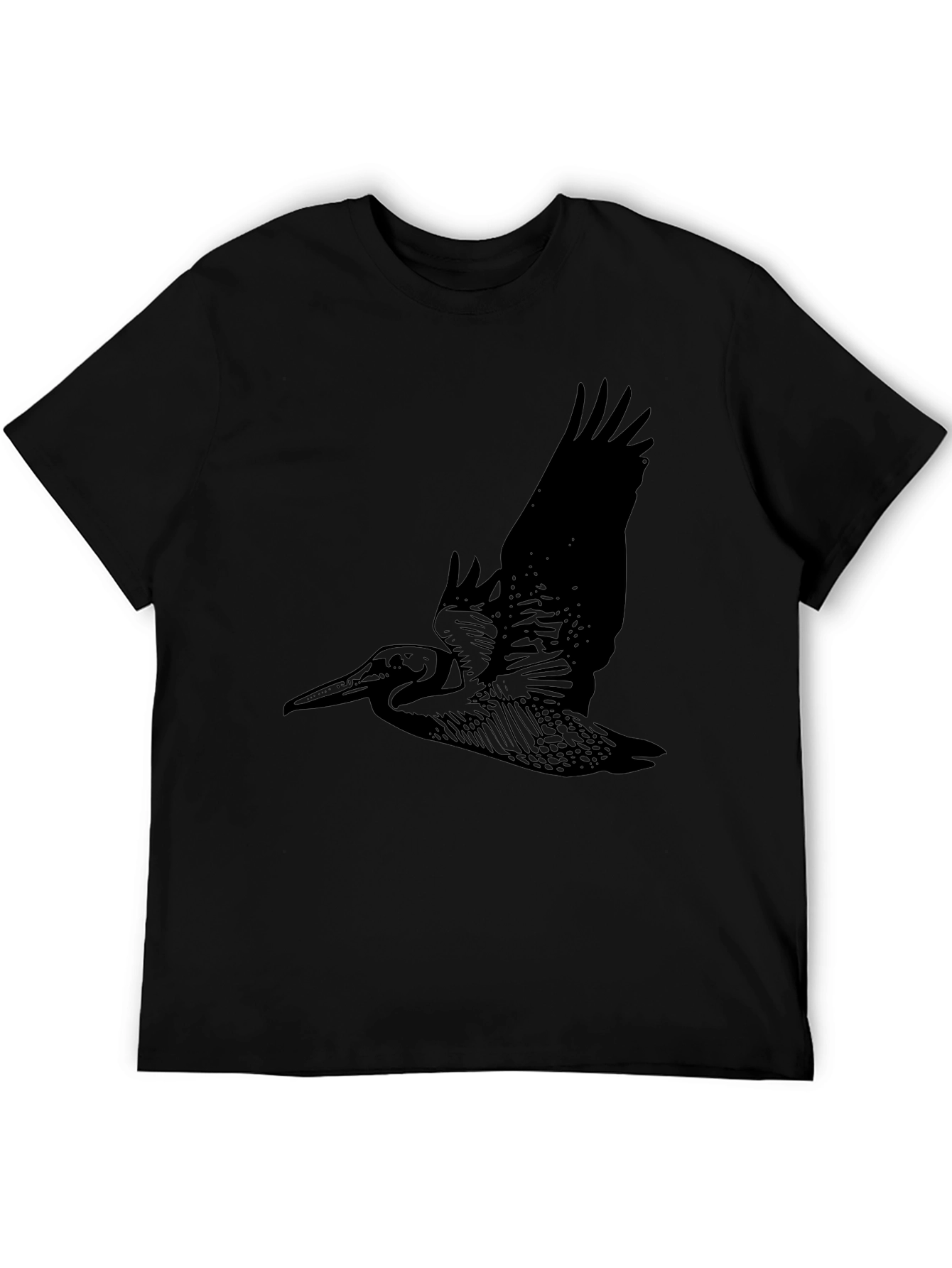 Black Pelican Graphic Tee - Black Cotton Bird Shirt view 5