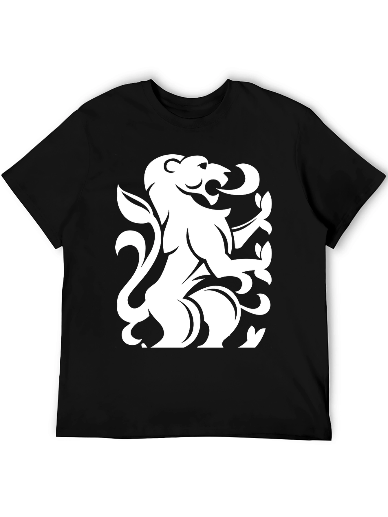 Black Lion Crest Graphic T-Shirt - Black view 5