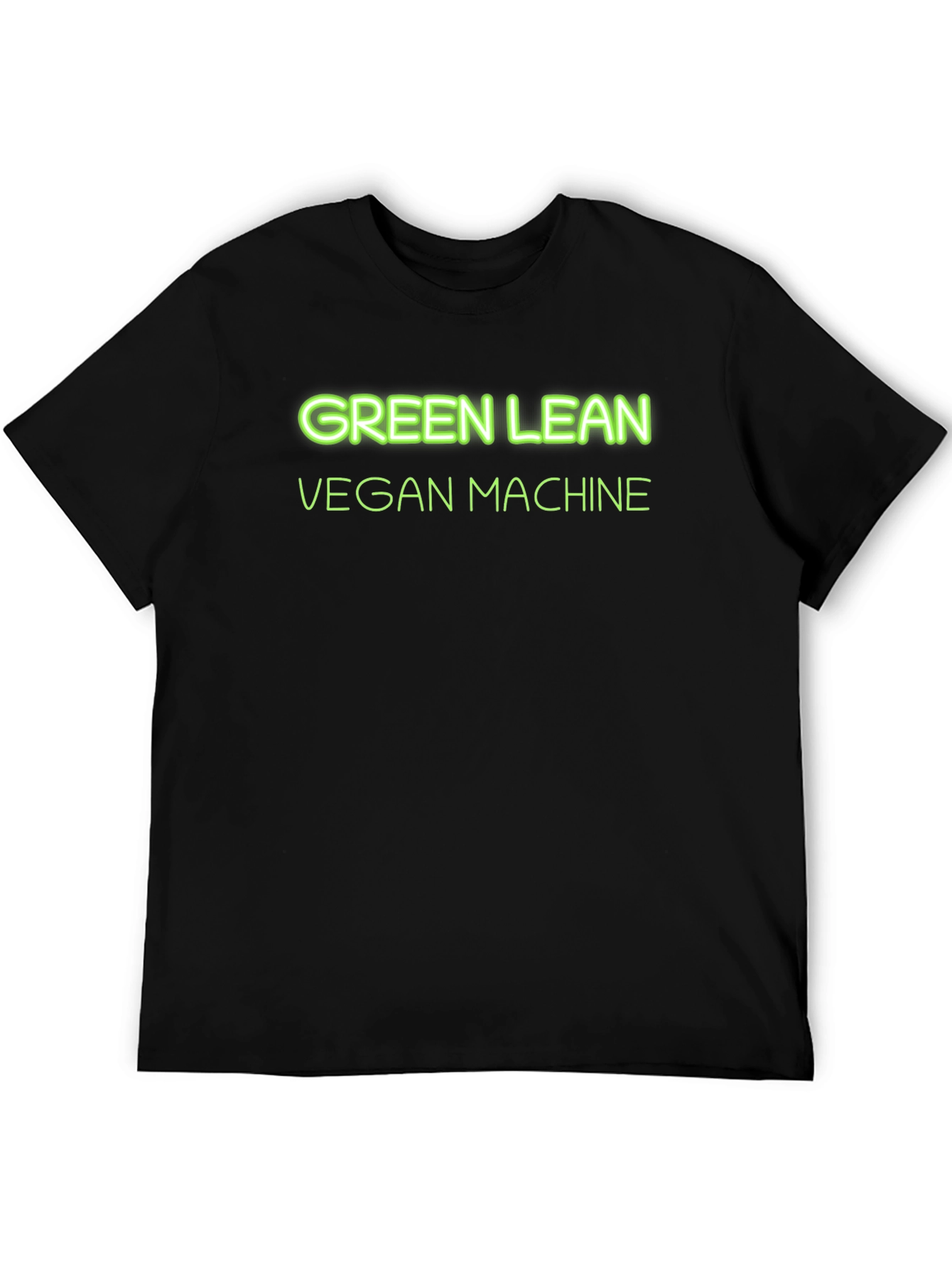 Black Green Lean Vegan Machine Black T-Shirt view 5