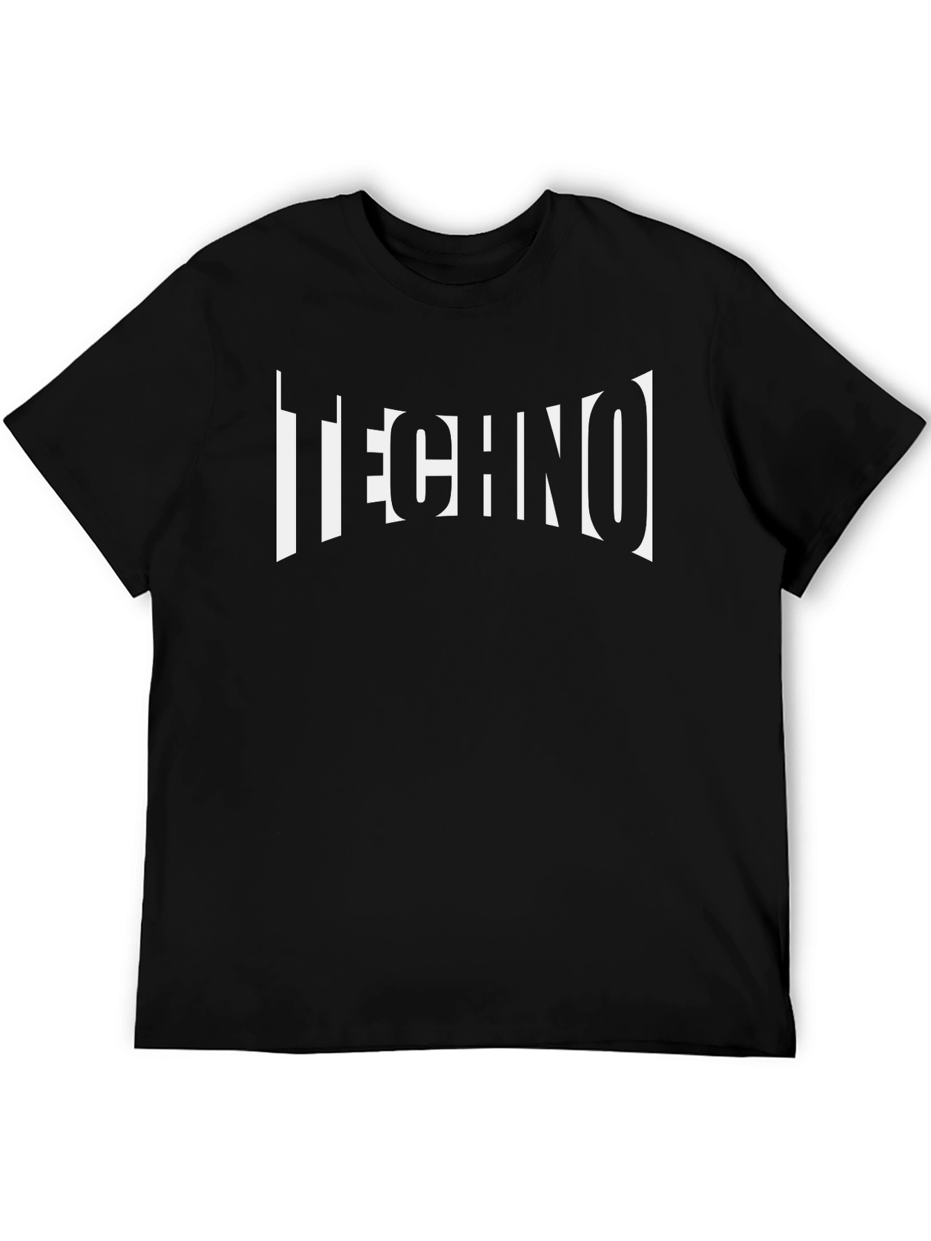 Black Techno Music Graphic T-Shirt - Black Cotton Tee view 5