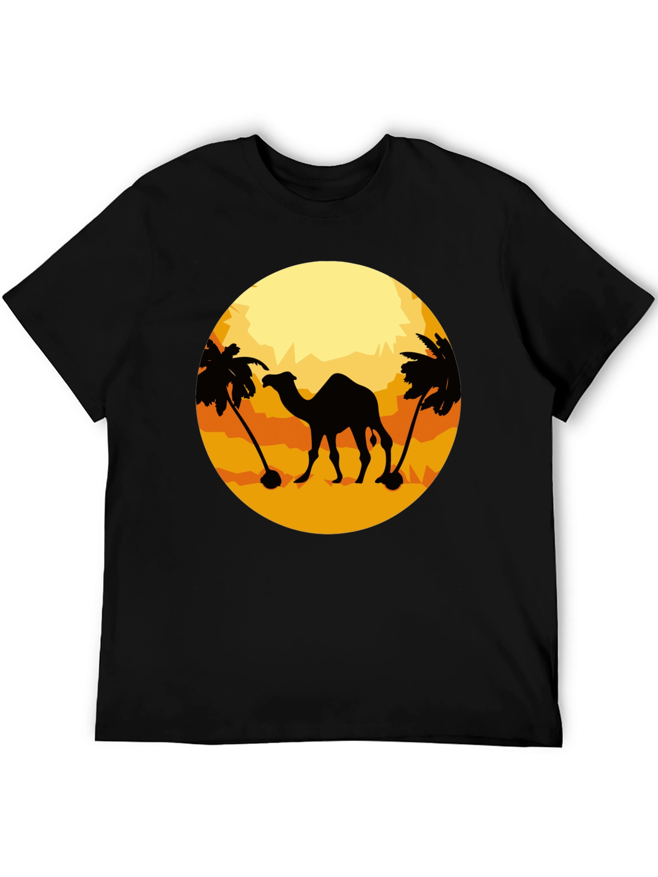 Black Camel Desert Silhouette T-Shirt - Black view 5