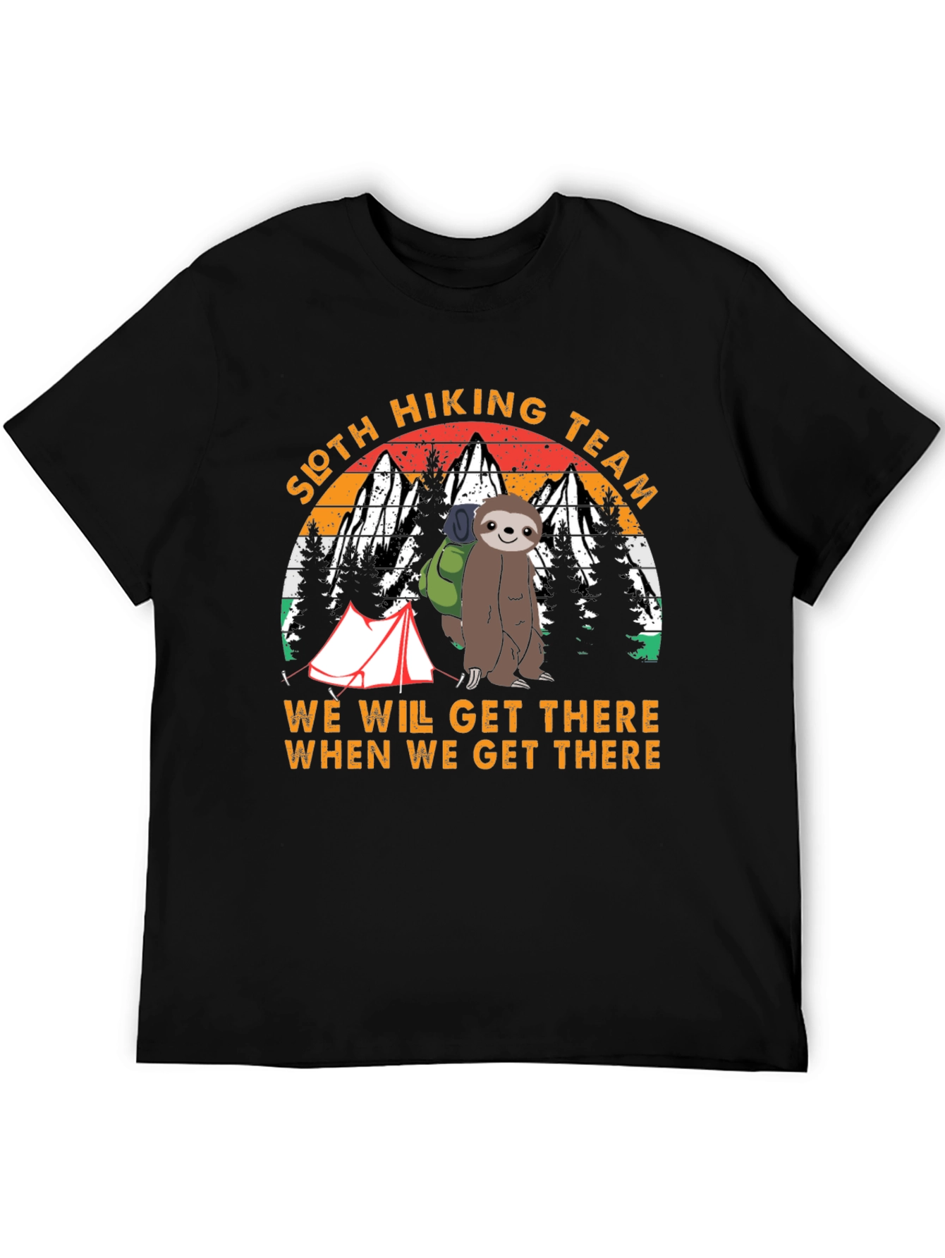 Black Sloth Hiking Team T-Shirt - We Will Get There view 5