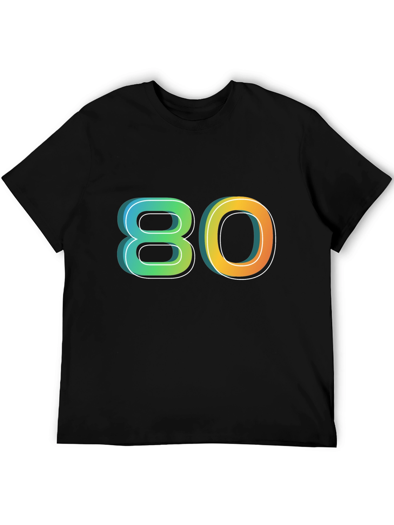 Black Retro 80s Graphic Tee - Black Cotton Blend view 5