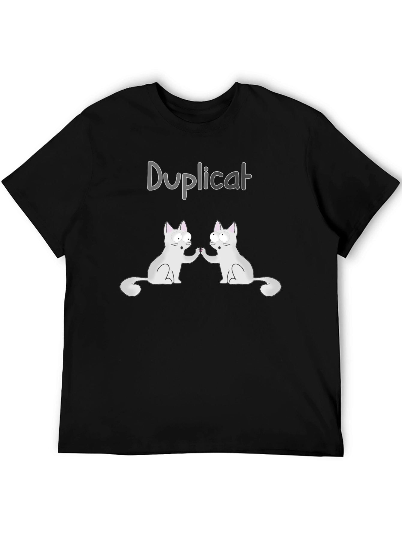 Black Duplicat Black T-Shirt: Funny Cat Graphic Tee view 5