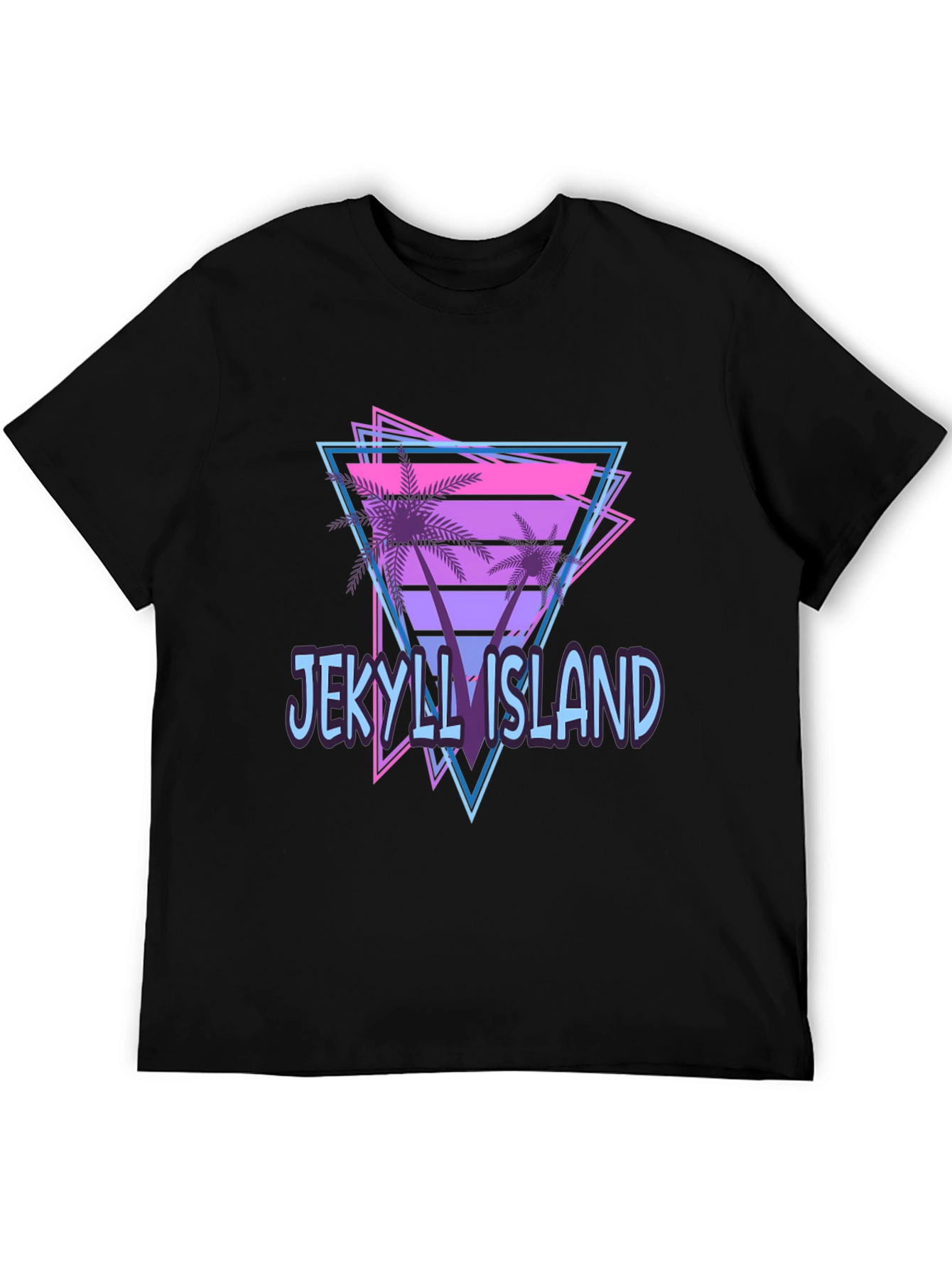 Black Jekyll Island Retro Graphic T-Shirt view 5