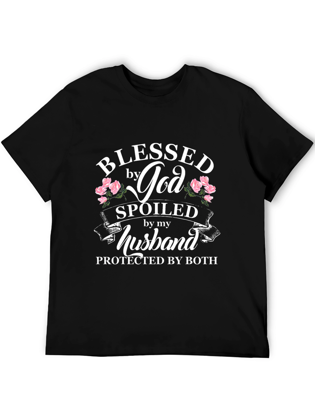 Black Blessed By God Spoiled By My Husband Black T-Shirt view 5