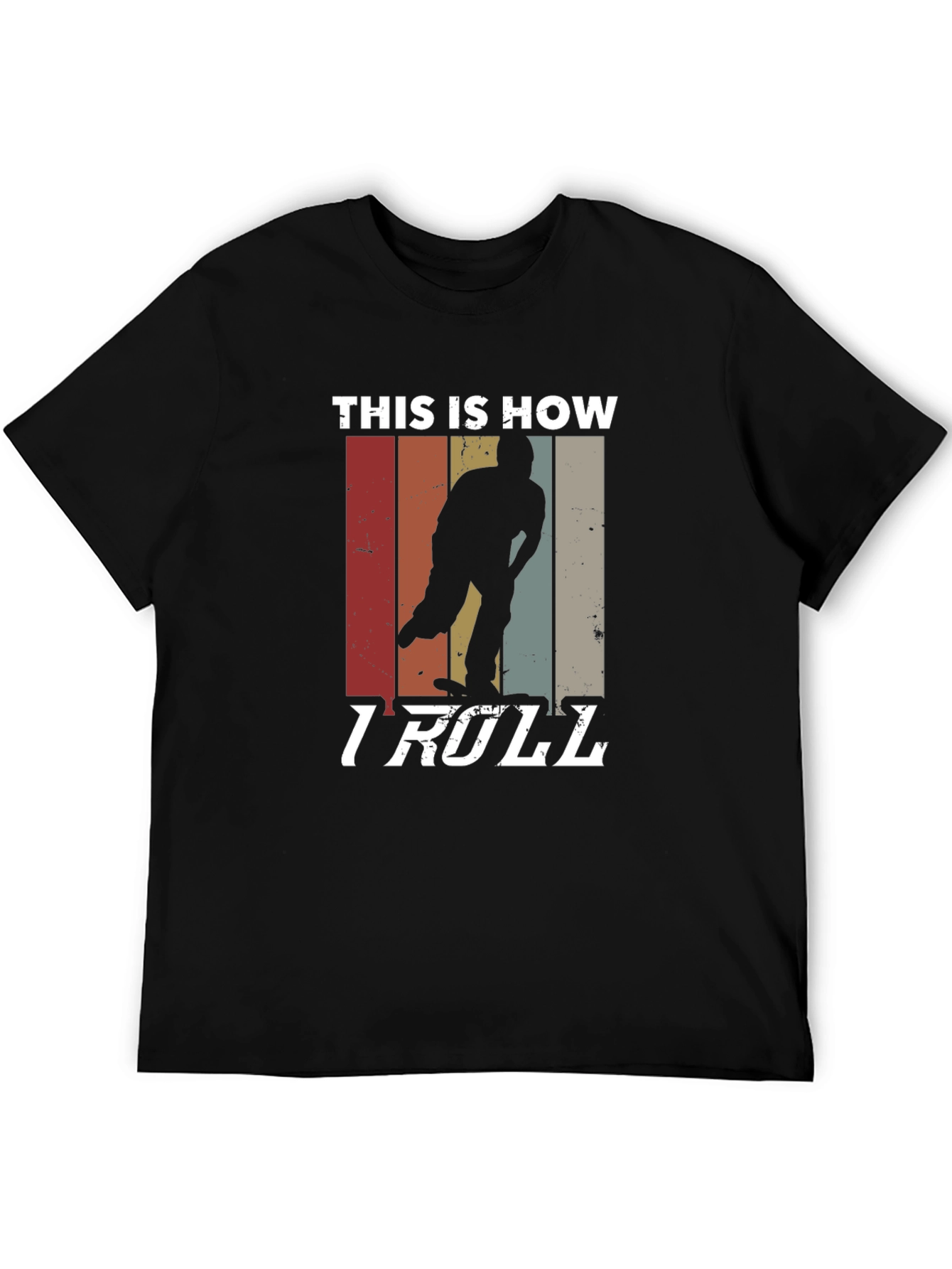 Black This Is How I Roll T-Shirt - Retro Skater Tee view 5