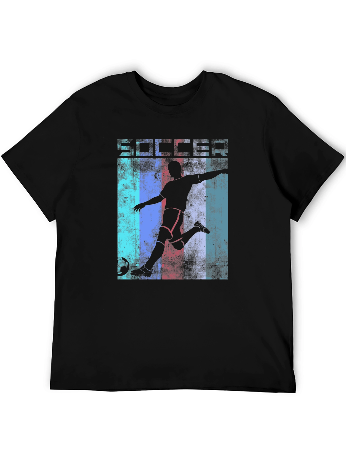 Black Soccer Silhouette Graphic T-Shirt view 5