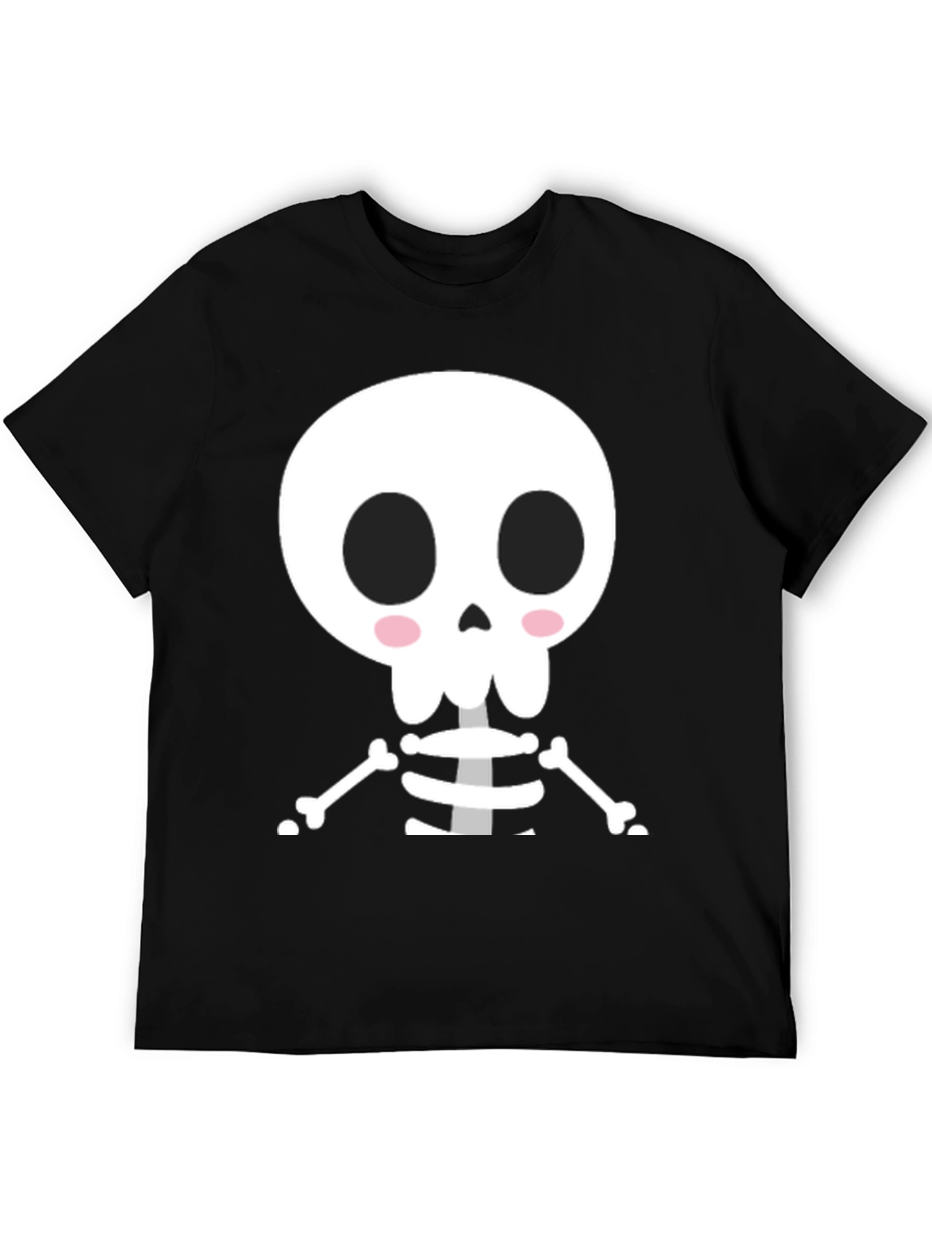 Black Cute Cartoon Skeleton Halloween T-Shirt view 5