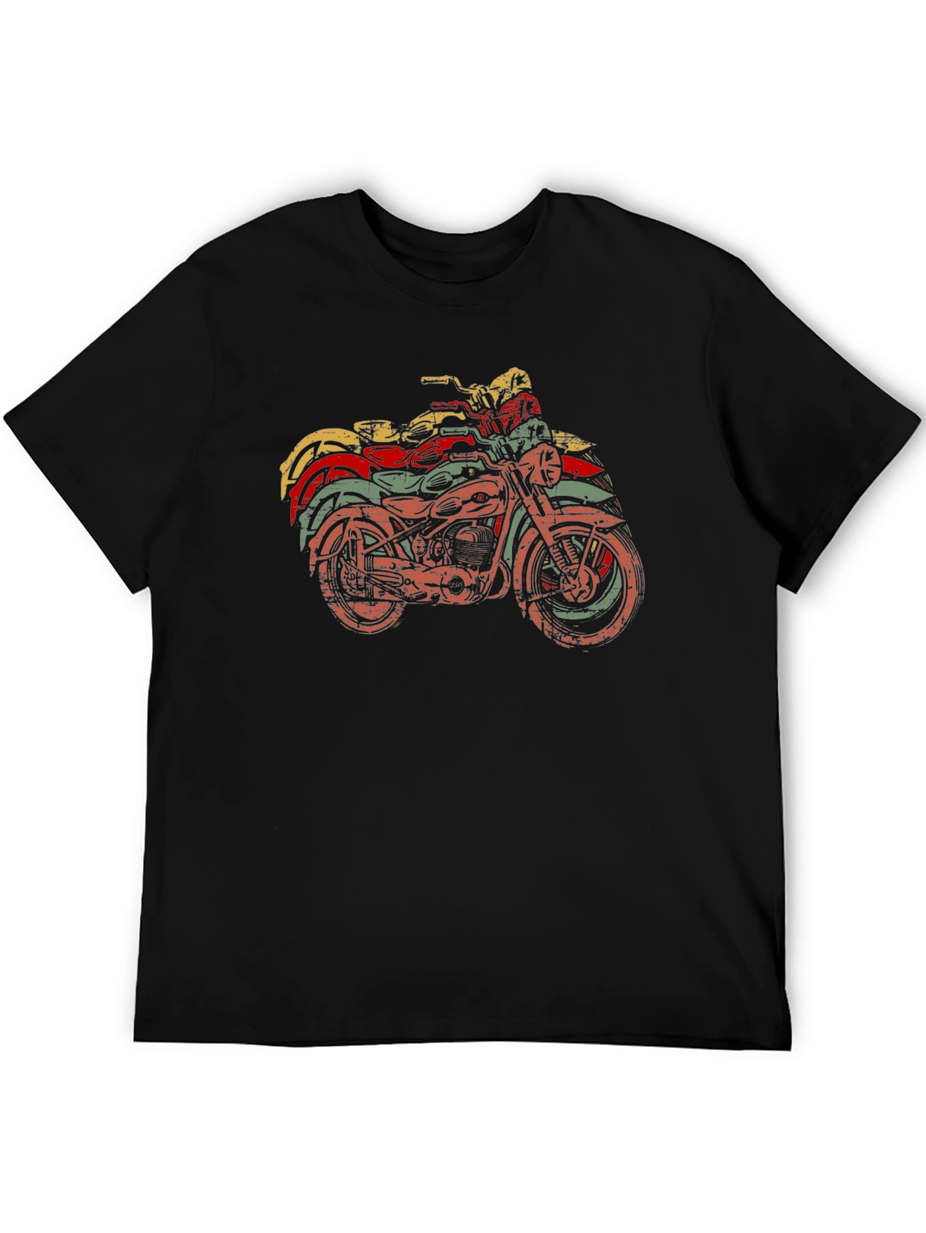 Black Retro Motorcycle Graphic T-Shirt - Vintage Style view 5