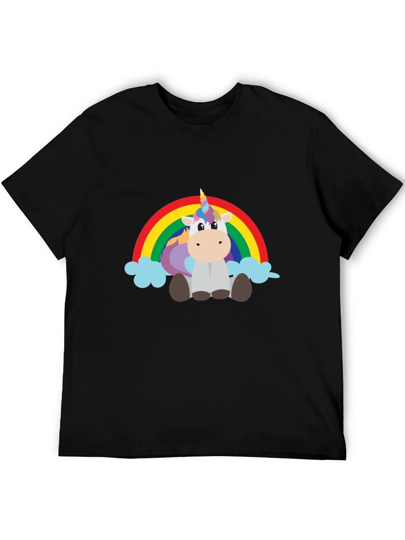 Black Unicorn Rainbow Graphic Tee view 5