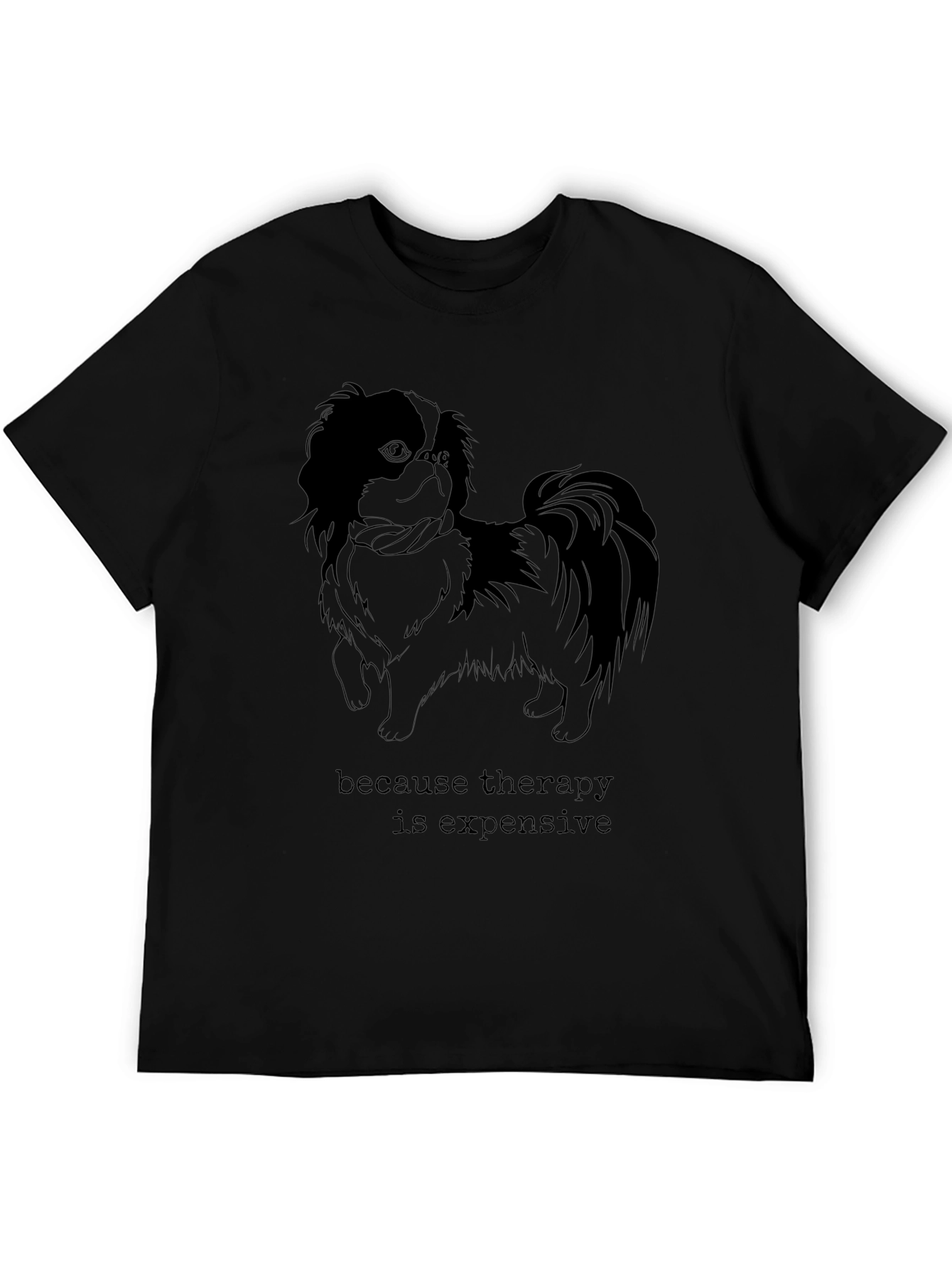 Black Therapy is Expensive Dog Graphic T-Shirt view 5