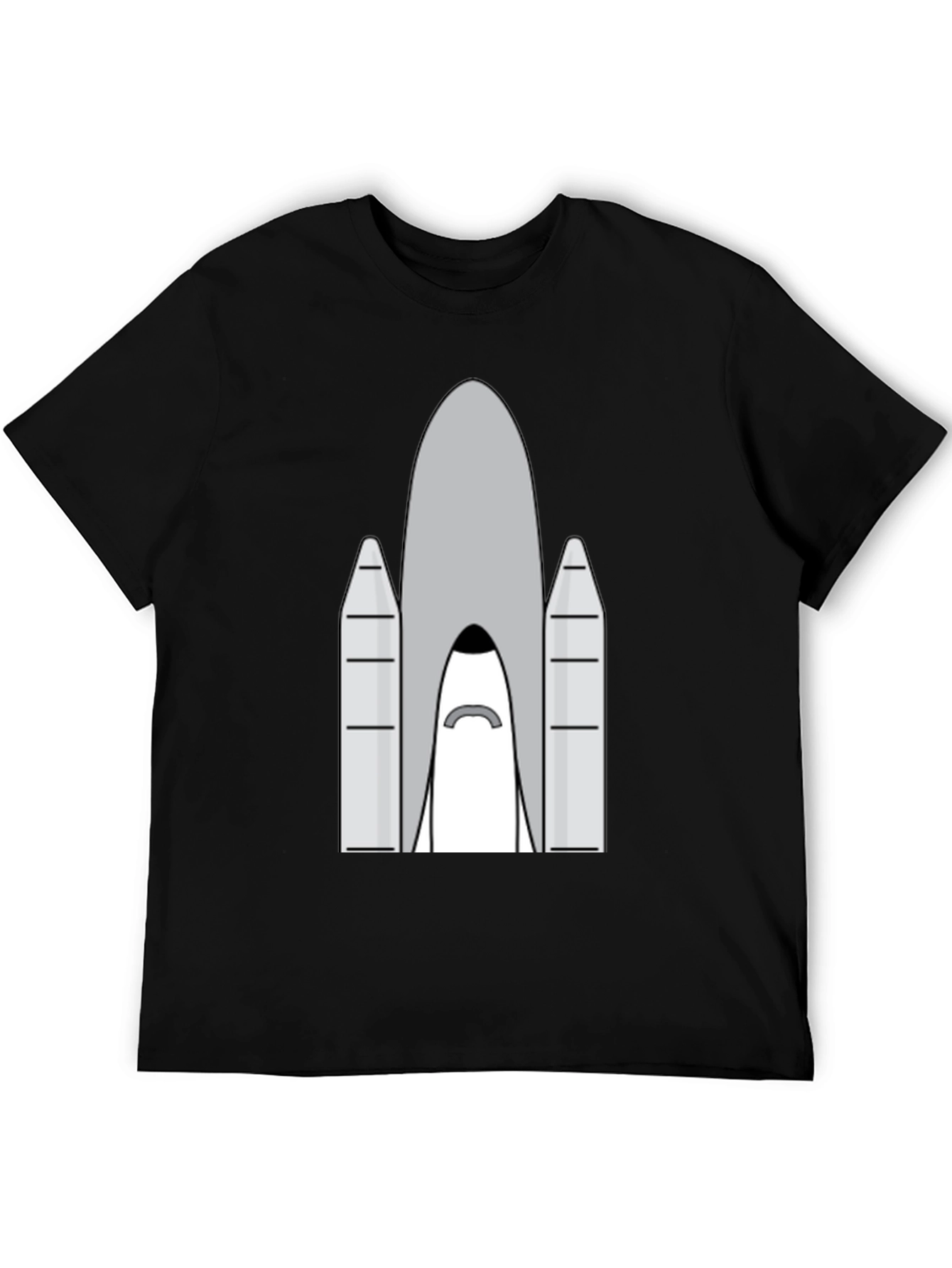 Black Rocket T-Shirt - Space Shuttle Graphic Tee view 5