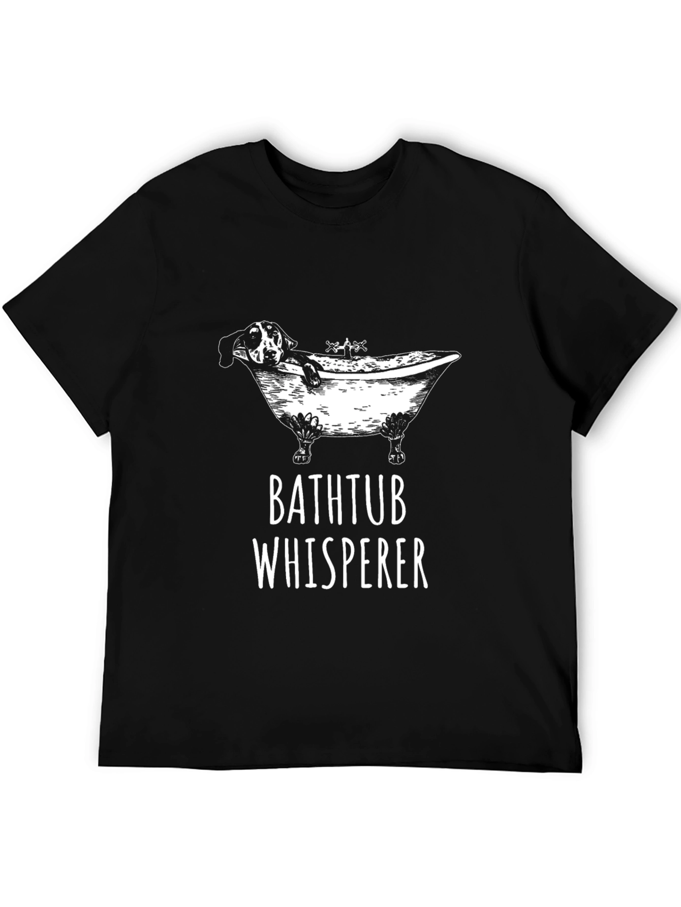 Black Bathtub Whisperer Graphic Tee - Funny Dog Lover Shirt view 5